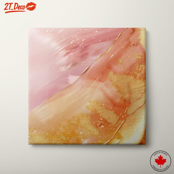Abstract Pink and Gold Artwork