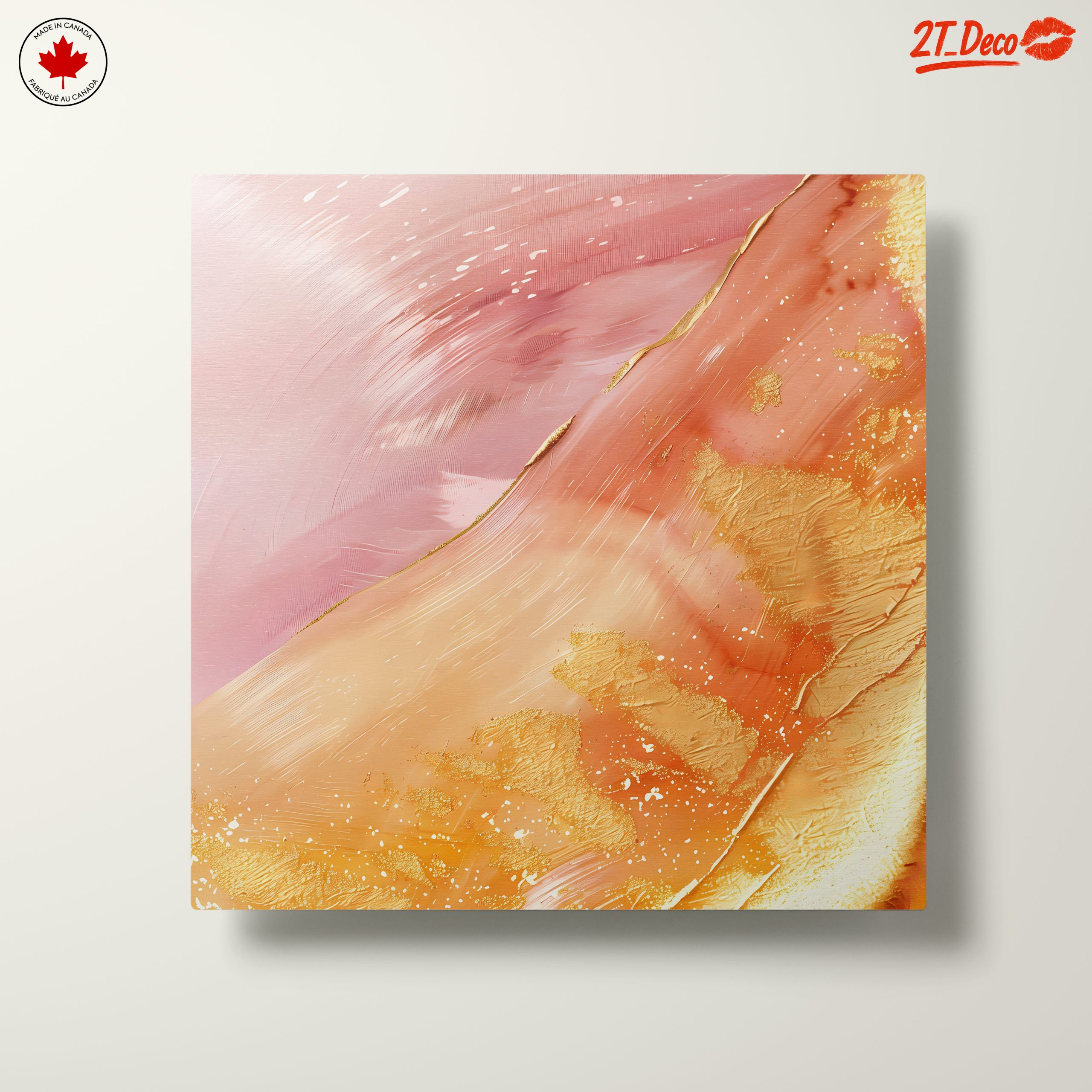 Abstract Pink and Gold Artwork - Image 10