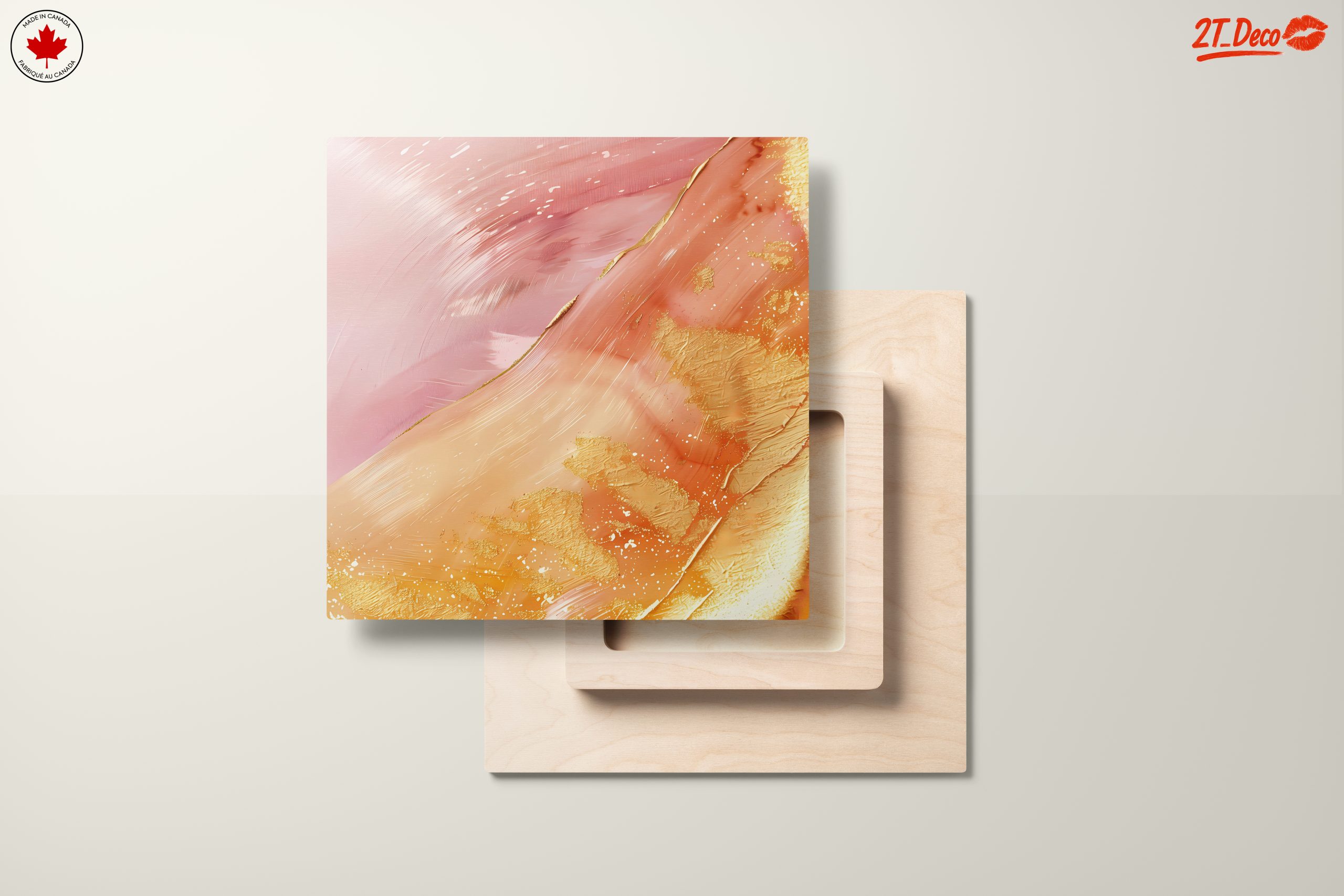 Abstract Pink and Gold Artwork - Image 11
