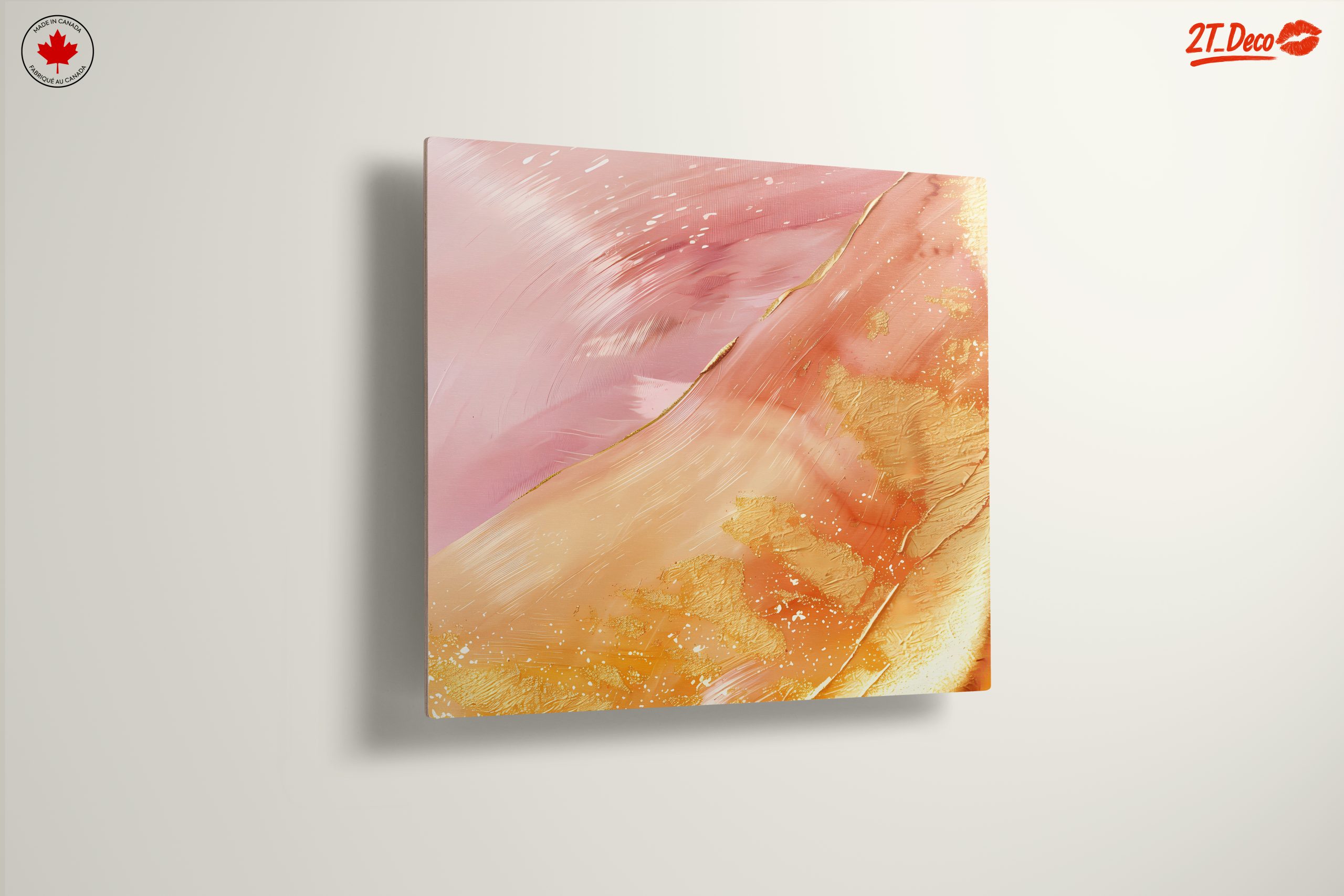Abstract Pink and Gold Artwork - Image 13