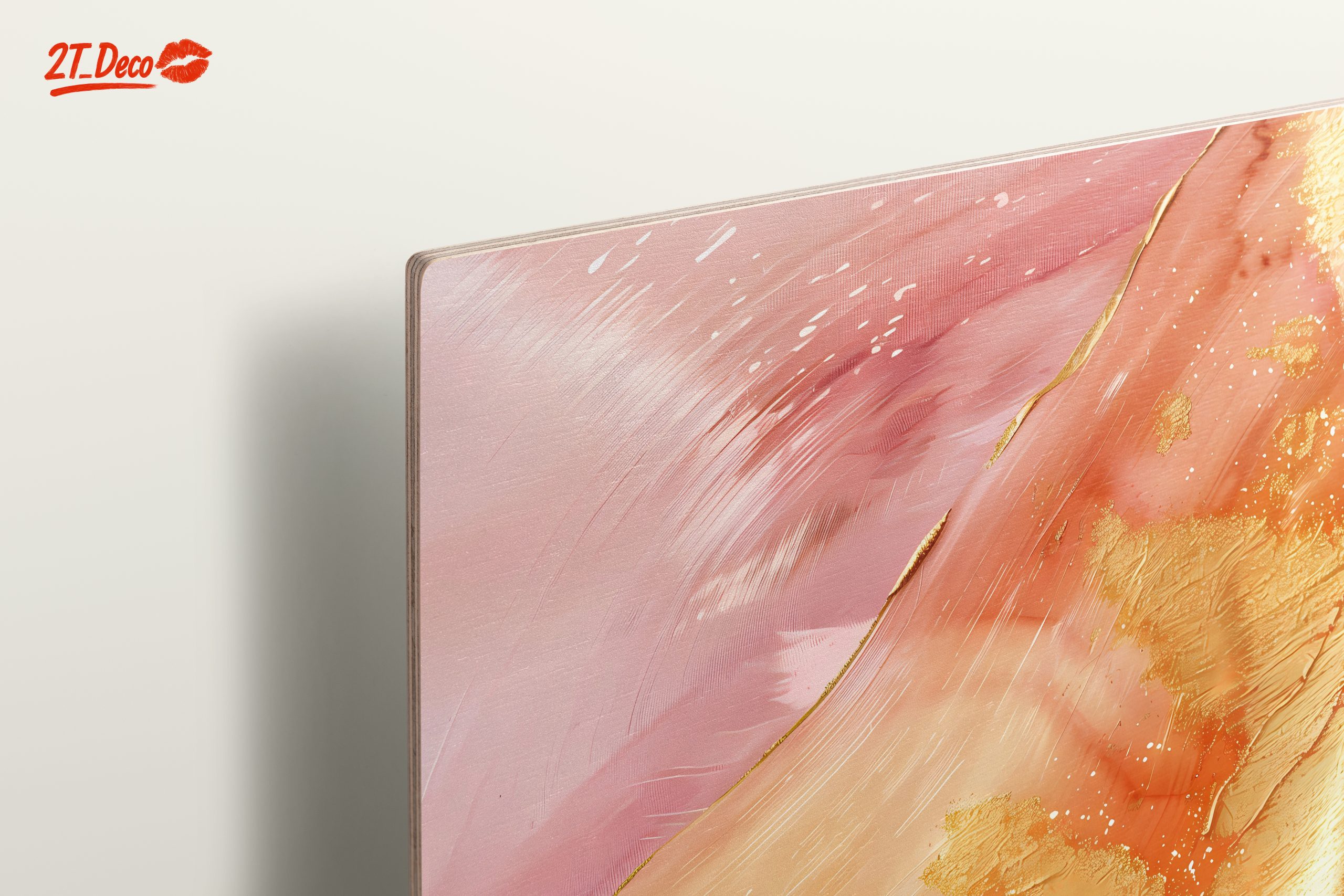 Abstract Pink and Gold Artwork - Image 15