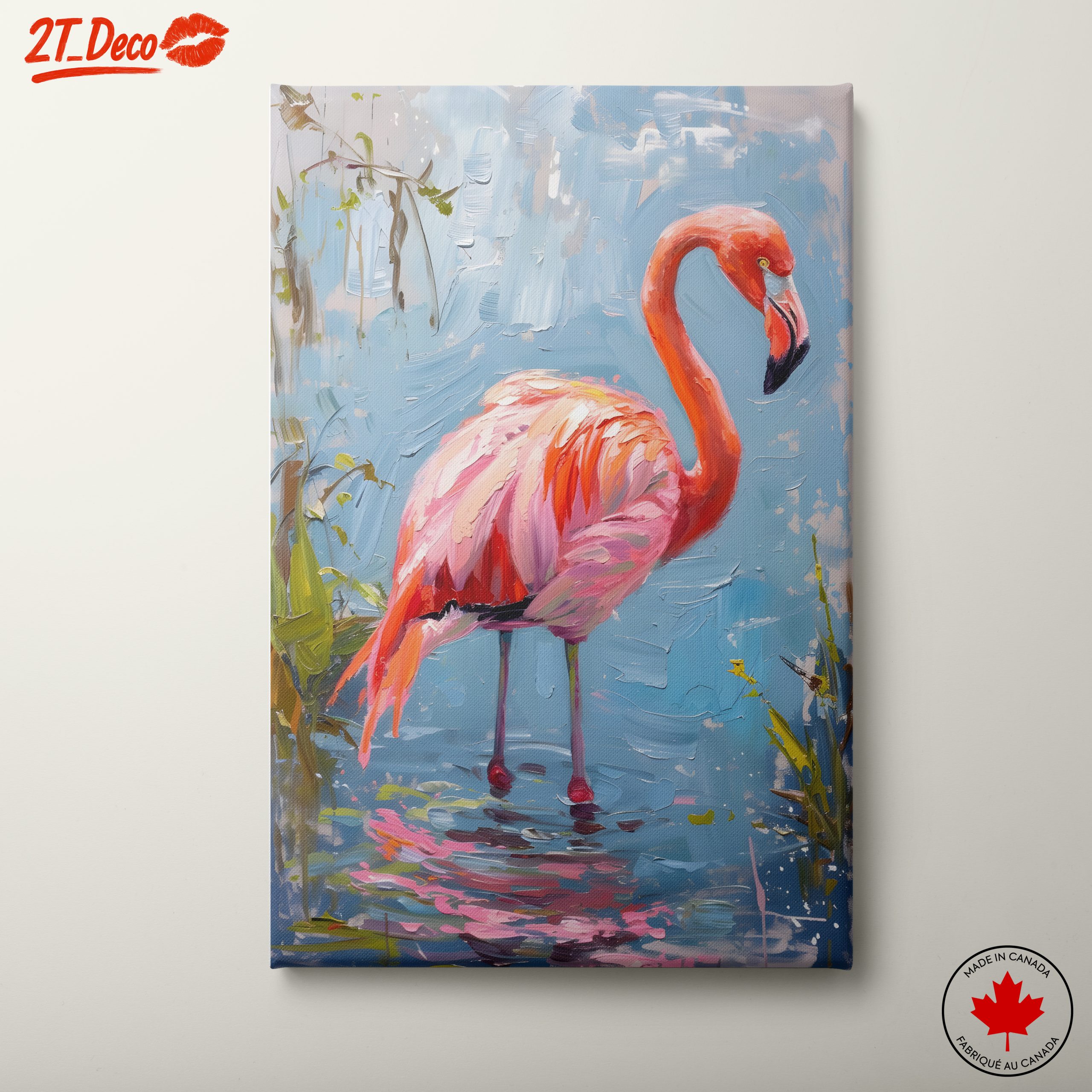Vibrant Flamingo in Serene Waters