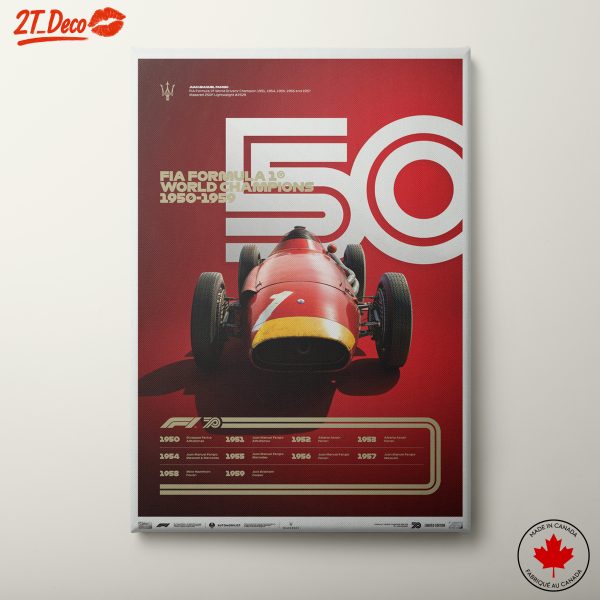 FIA Formula 1 Champions Artwork from 1950 to 1959