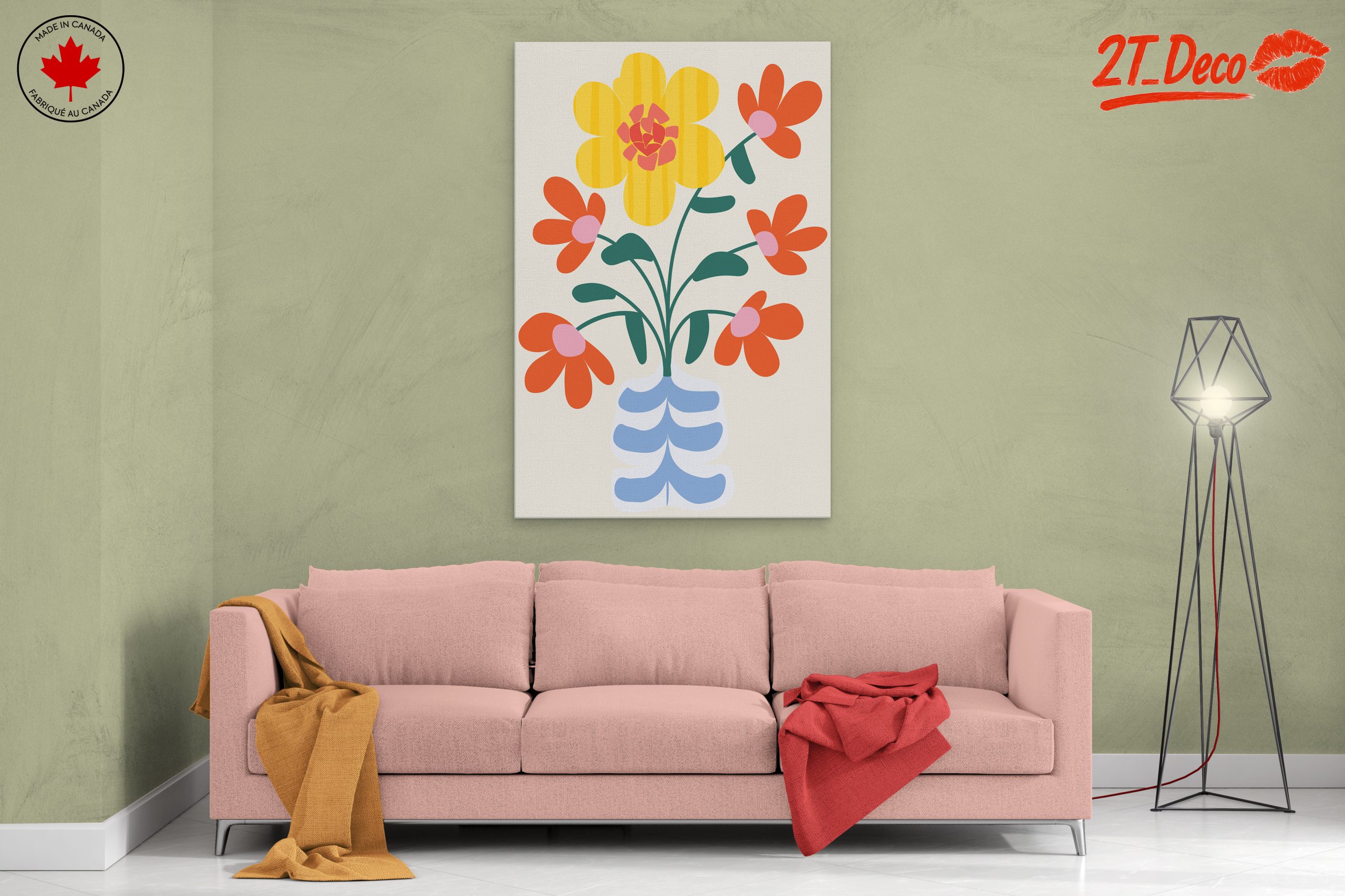 Stylized Floral Arrangement Art - Image 2