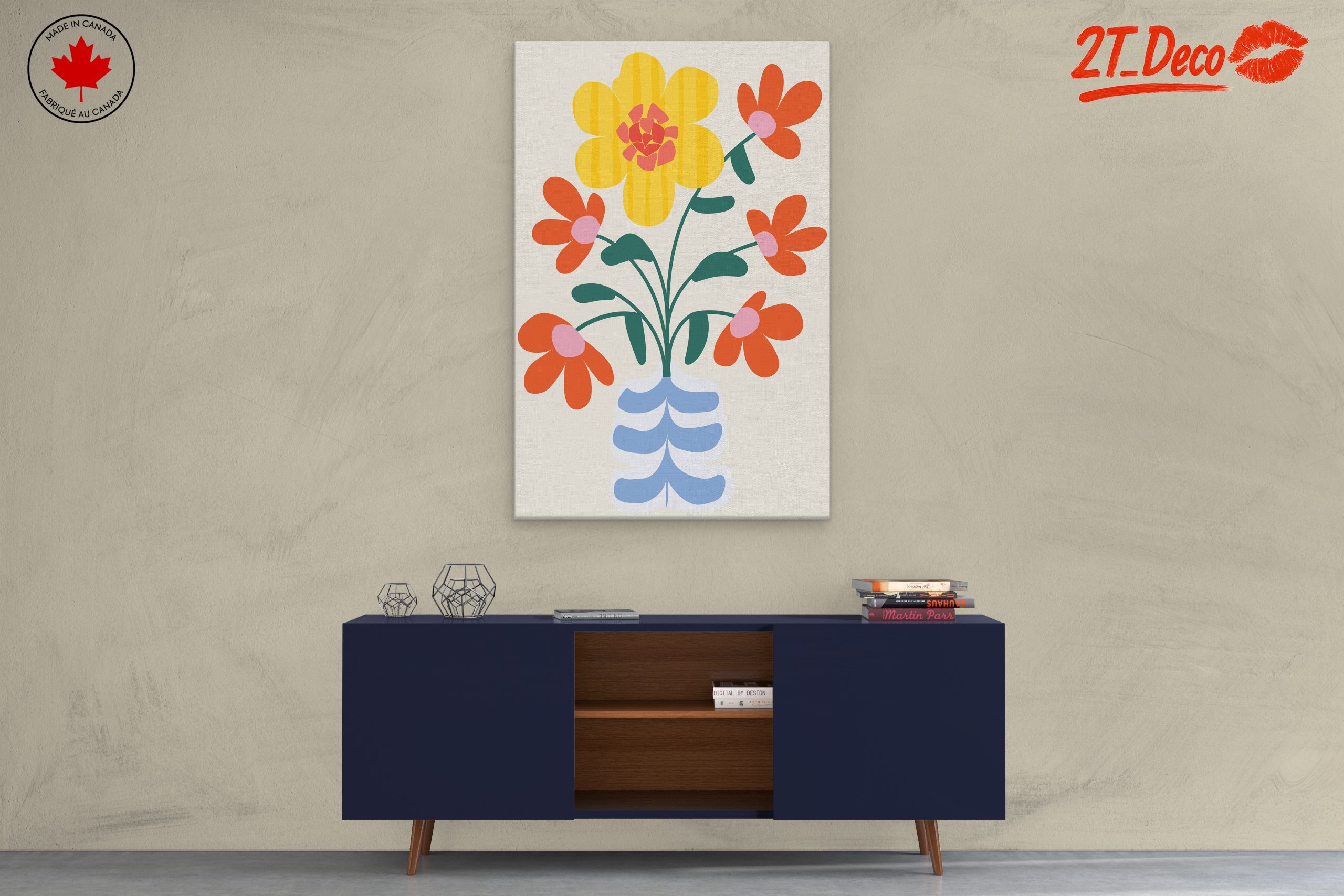 Stylized Floral Arrangement Art - Image 3
