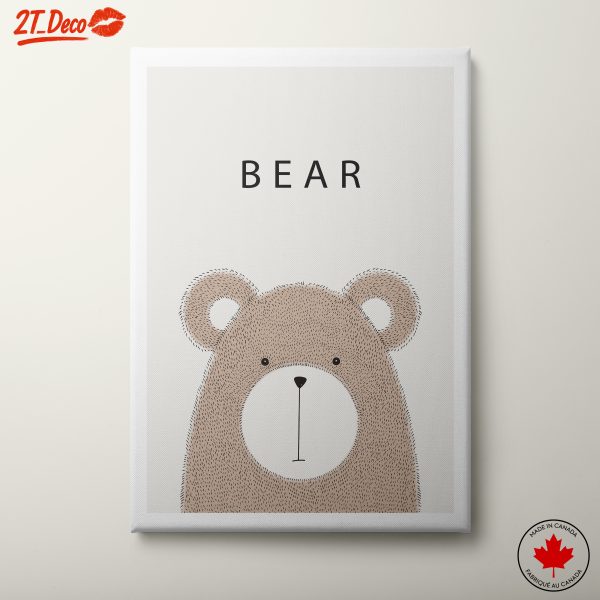 Cute Bear Wall Art for Kids Room