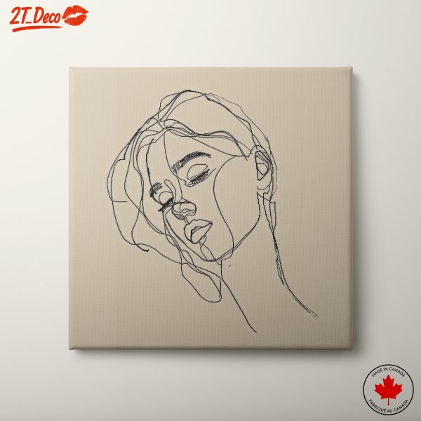 Elegant Line Drawing of a Female Face
