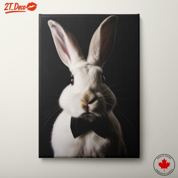 Charming White Rabbit with Bowtie