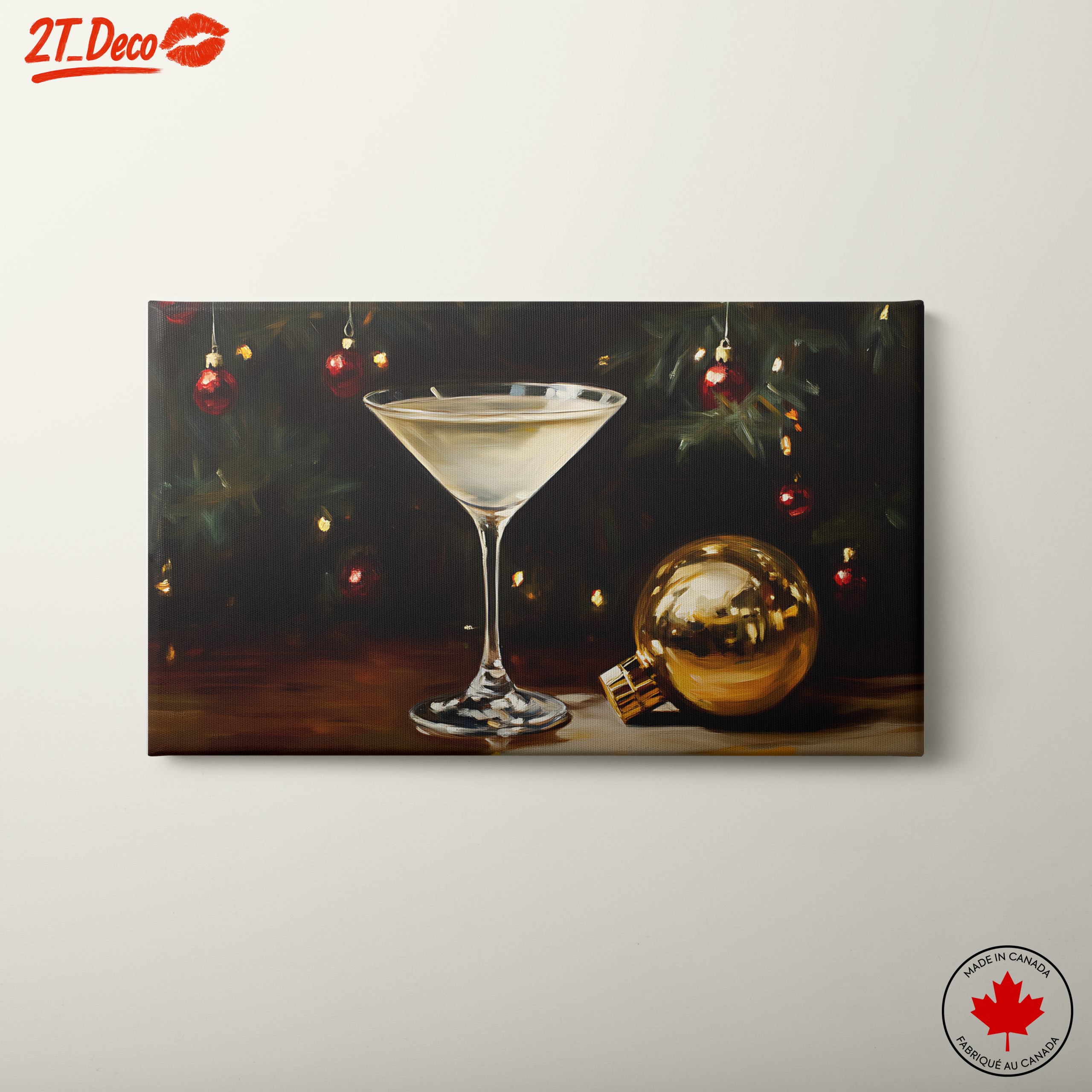 Stylish Holiday Cocktails Artwork for Festive Decor
