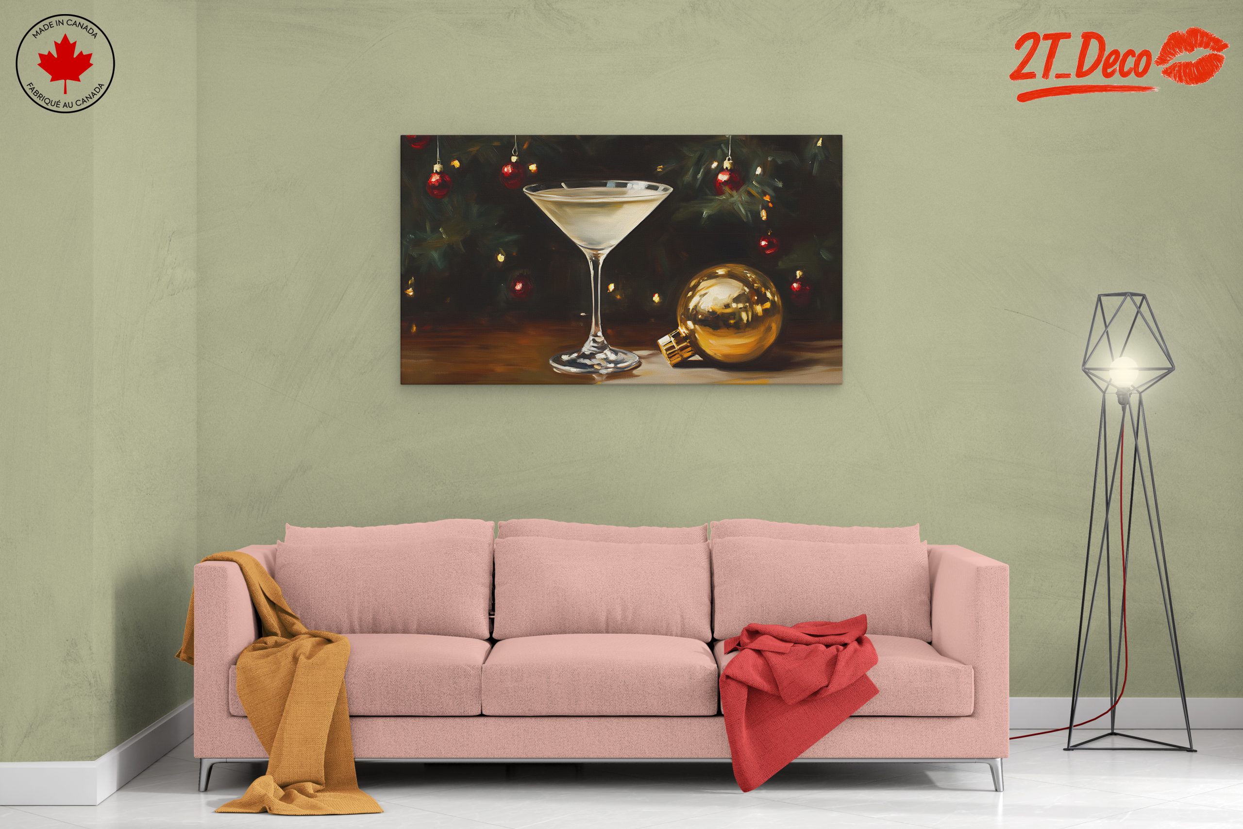 Stylish Holiday Cocktails Artwork for Festive Decor - Image 2