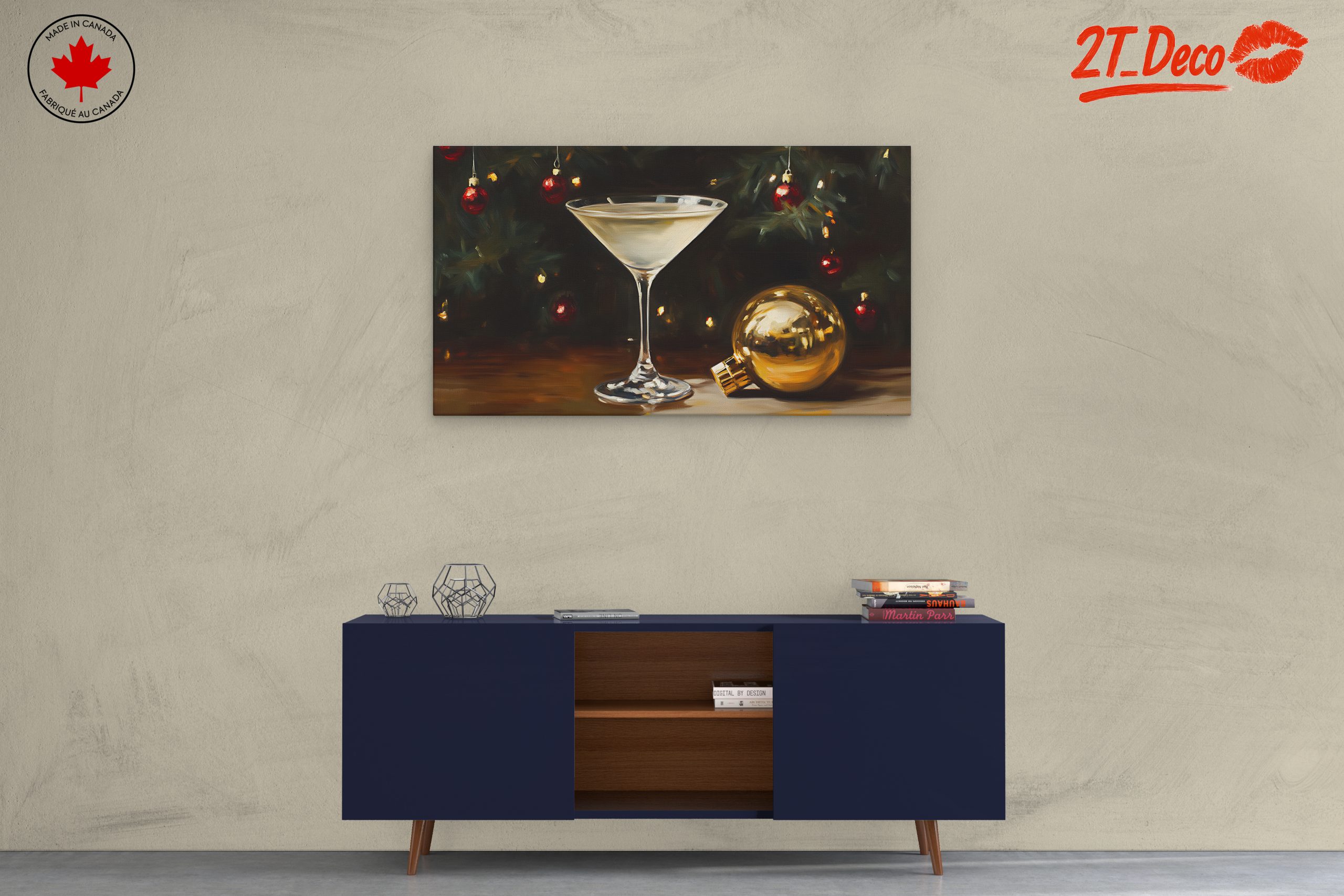 Stylish Holiday Cocktails Artwork for Festive Decor - Image 3