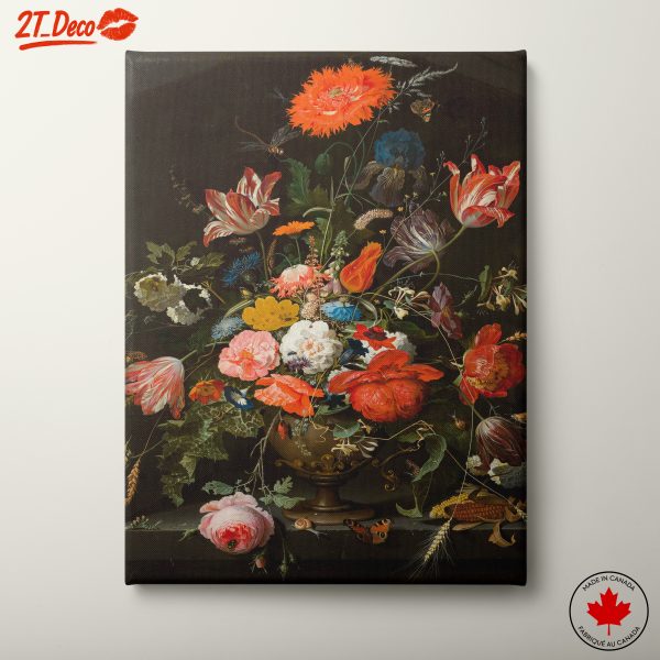 Vibrant Bouquet of Flowers in a Dark Setting