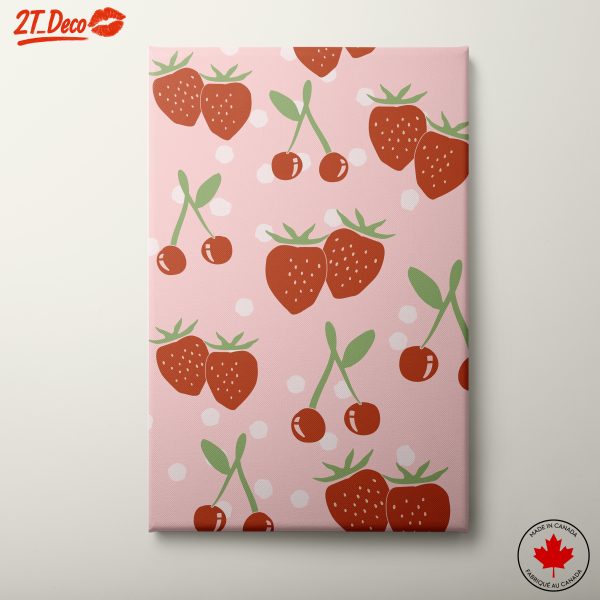 Playful Abstract Food Art with Cherries and Strawberries