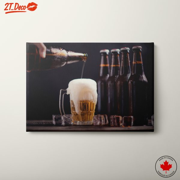 Refreshing Beer Pour with Foam