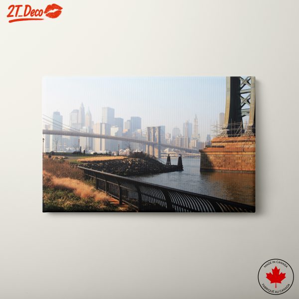 City Skyline with Bridge at Dusk