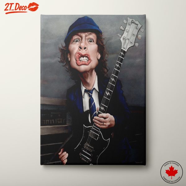 Dynamic AC/DC Music Artwork with Guitarist