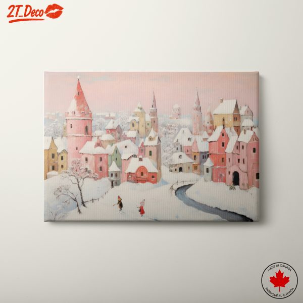 Charming Winter Landscape with Colorful Houses
