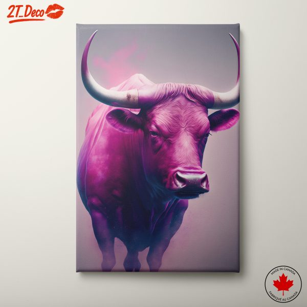 Colorful Abstract Animal Portrait of a Bull