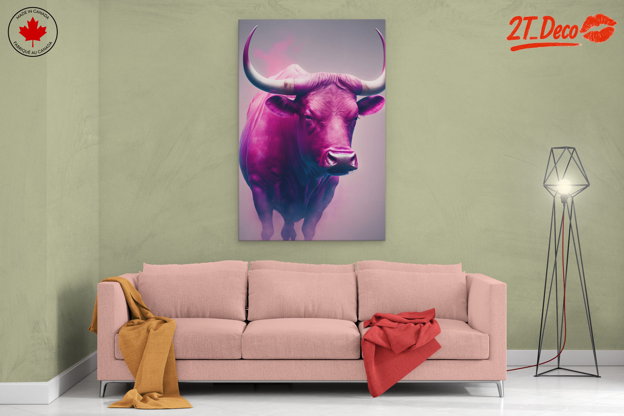 Colorful Abstract Animal Portrait of a Bull - Image 2