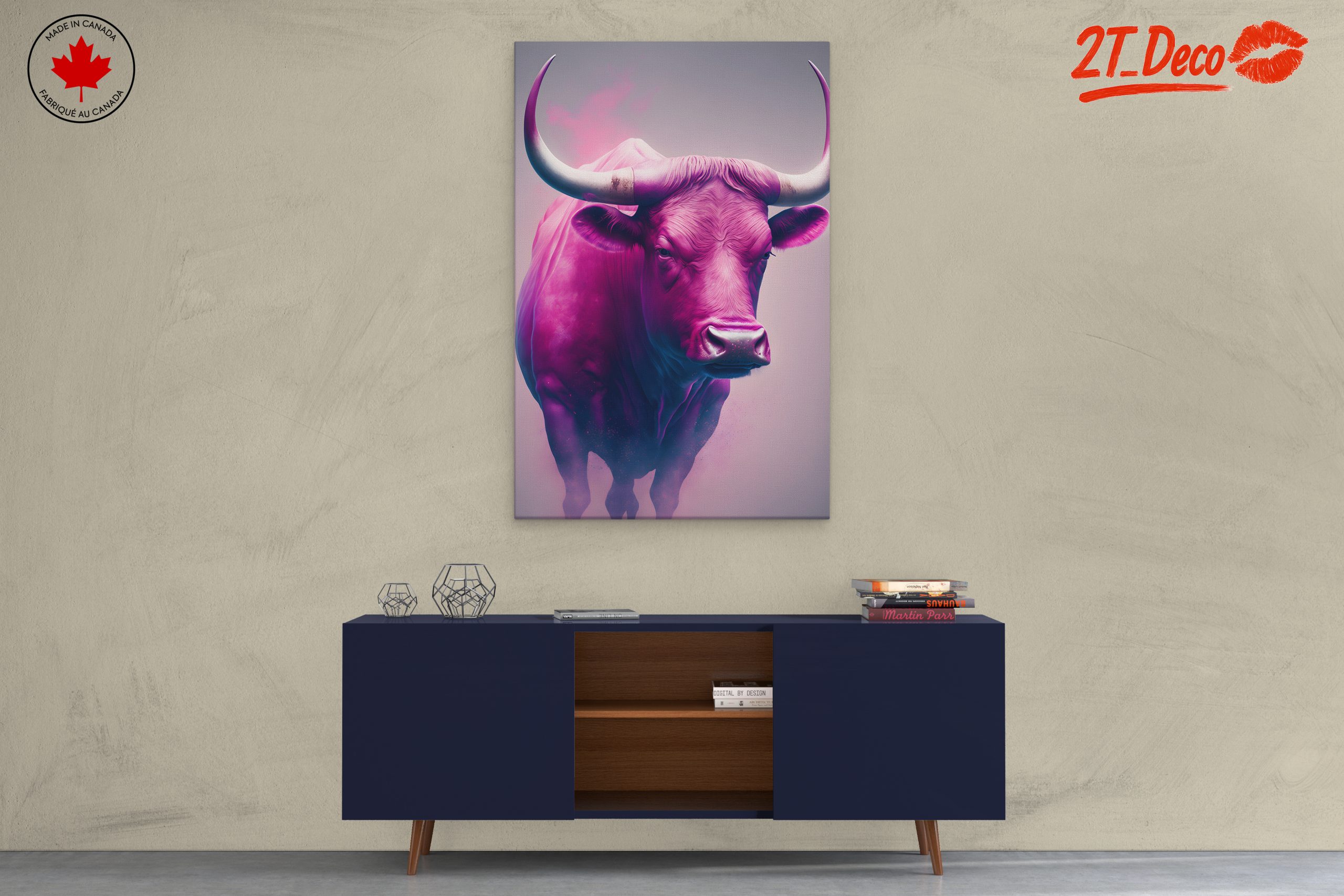 Colorful Abstract Animal Portrait of a Bull - Image 3