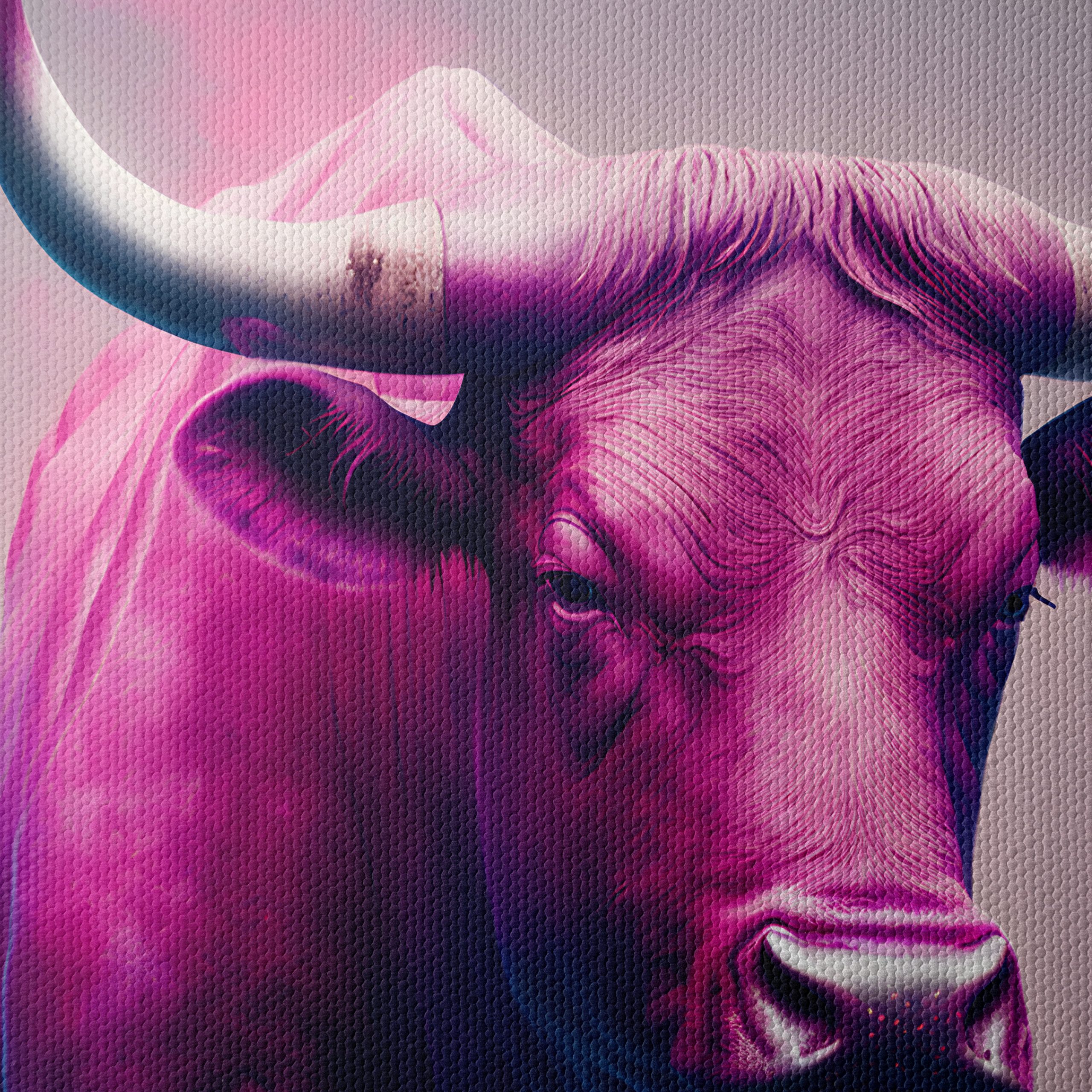 Colorful Abstract Animal Portrait of a Bull - Image 4