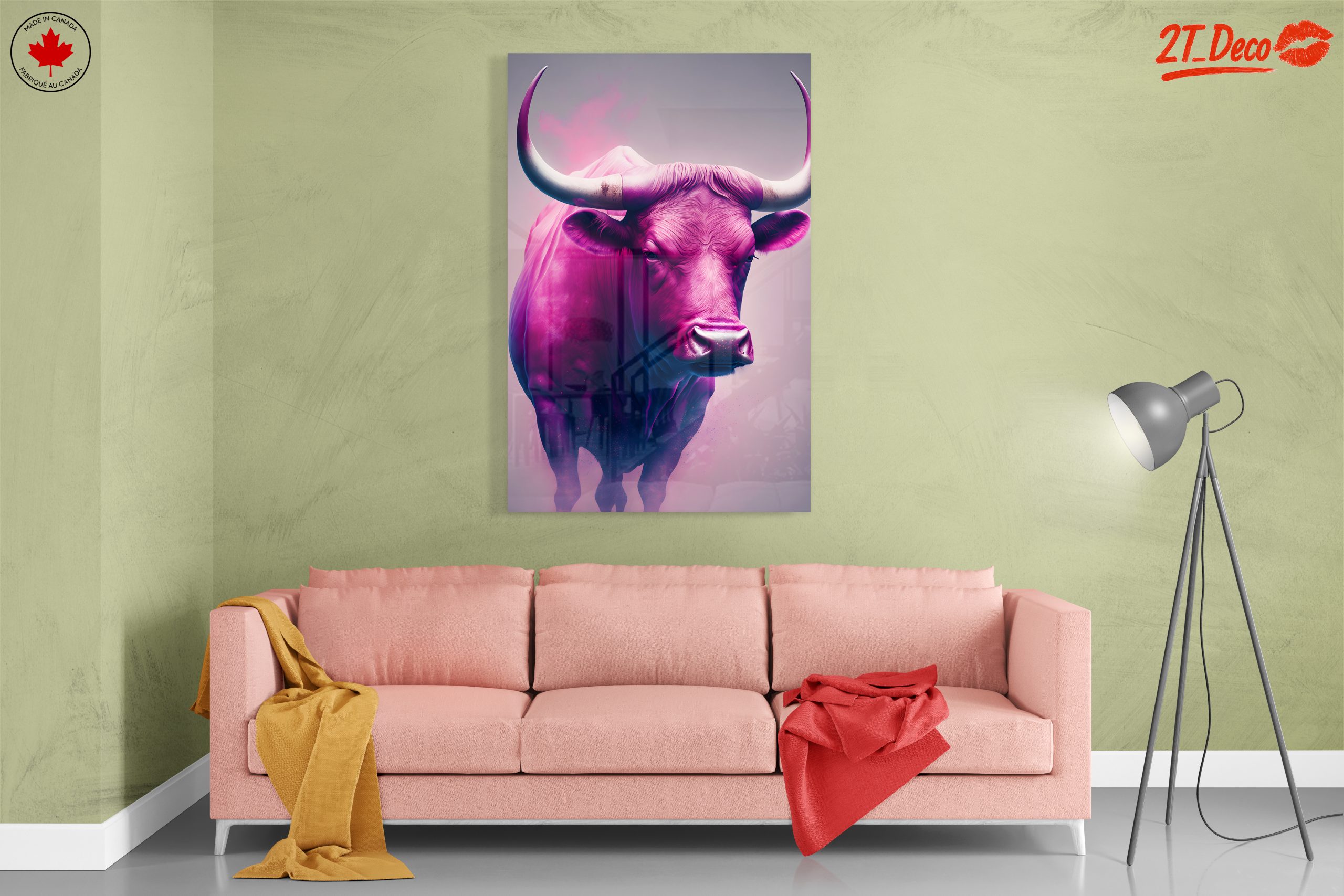 Colorful Abstract Animal Portrait of a Bull - Image 7