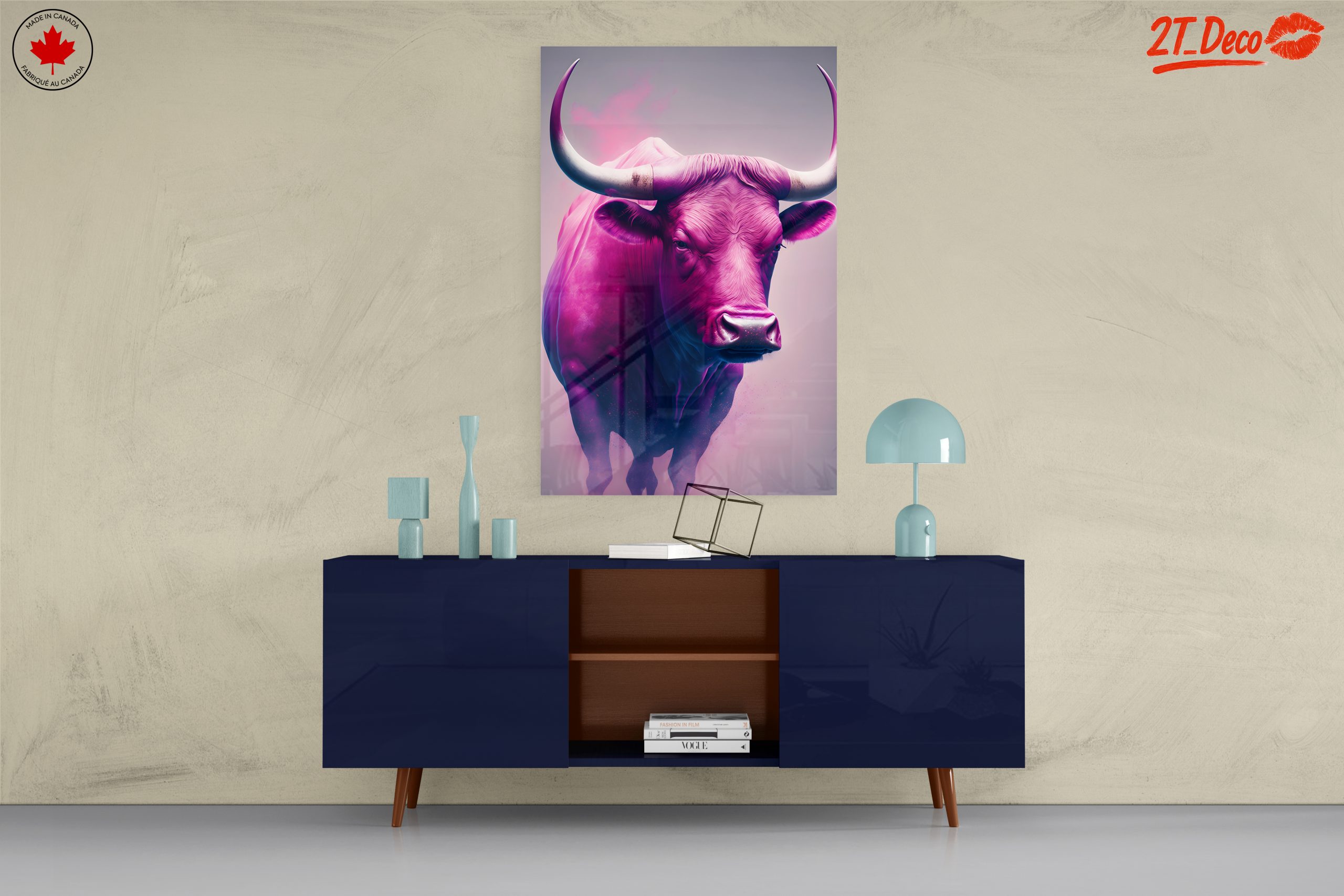 Colorful Abstract Animal Portrait of a Bull - Image 8