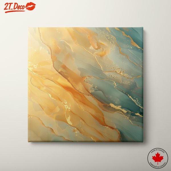 Elegant Abstract Composition in Gold and Blue