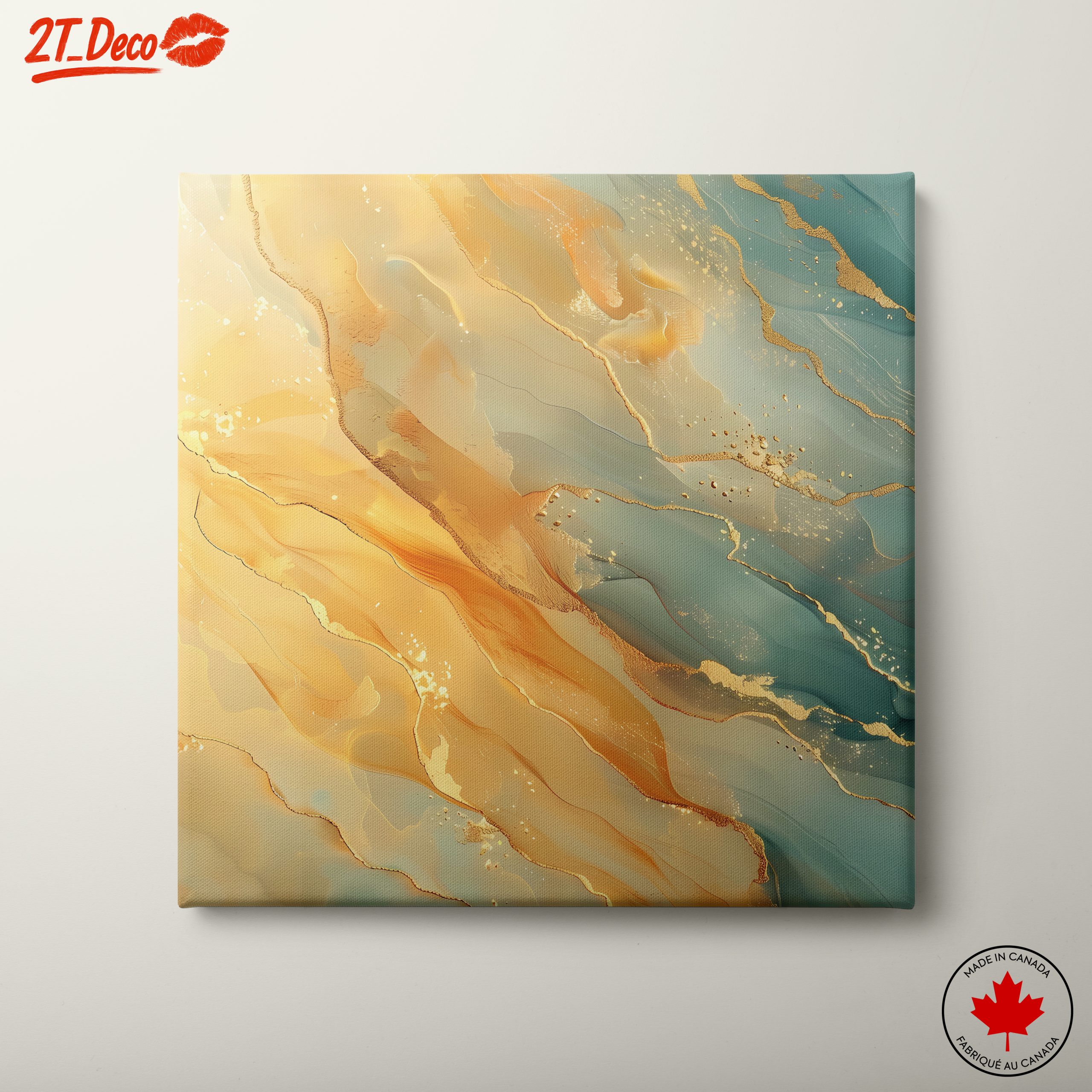 Elegant Abstract Composition in Gold and Blue