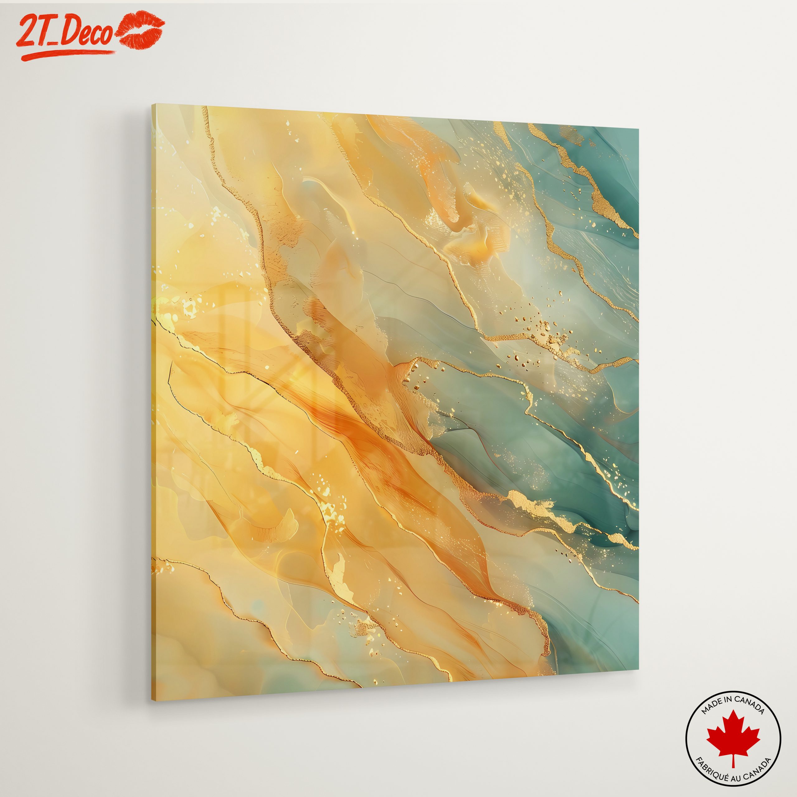 Elegant Abstract Composition in Gold and Blue - Image 6