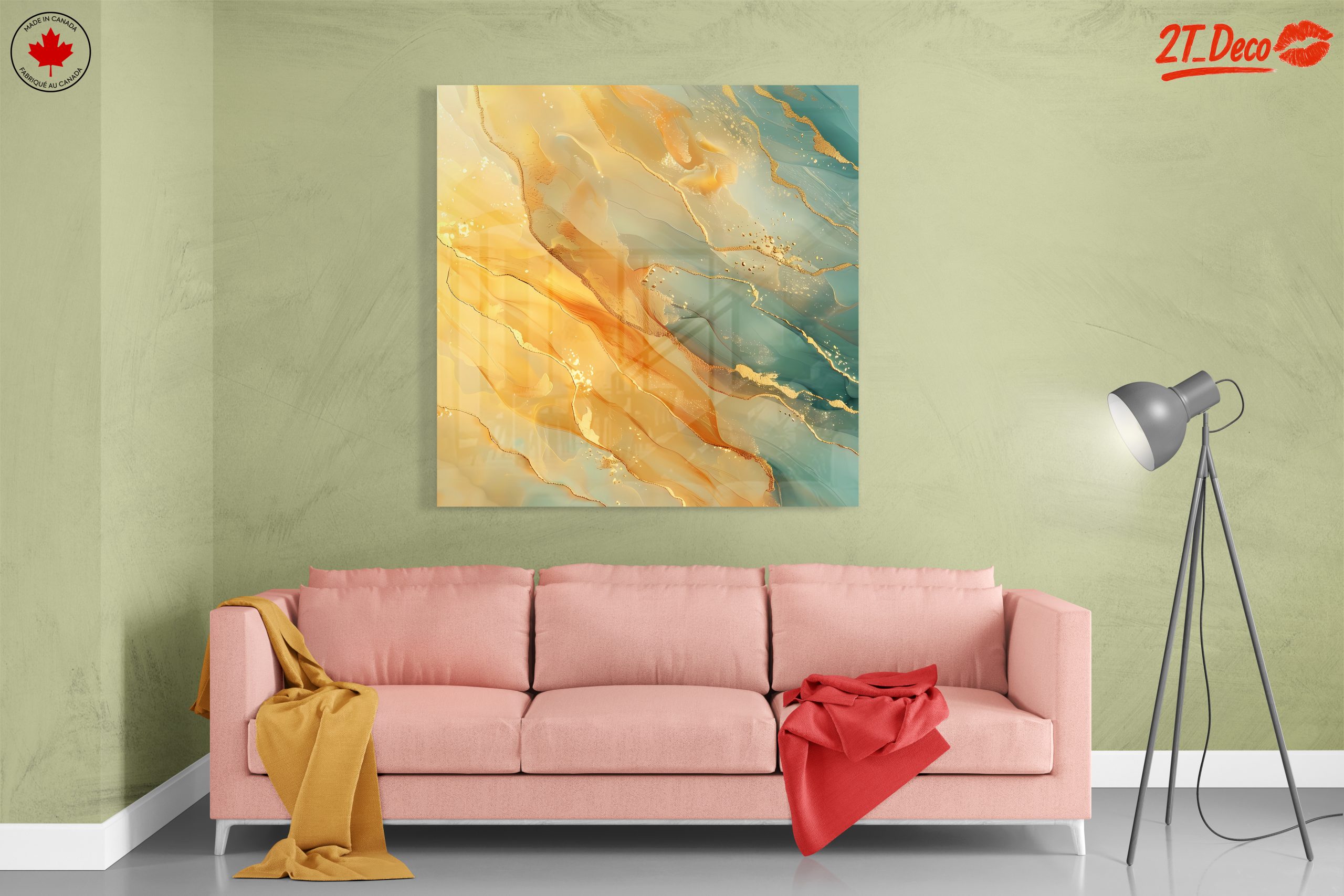 Elegant Abstract Composition in Gold and Blue - Image 7