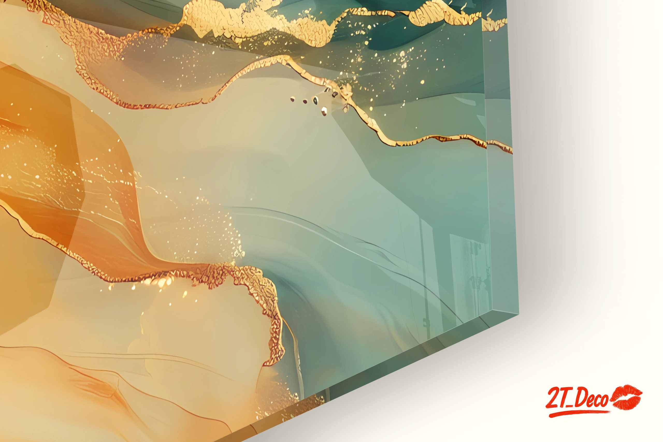 Elegant Abstract Composition in Gold and Blue - Image 9