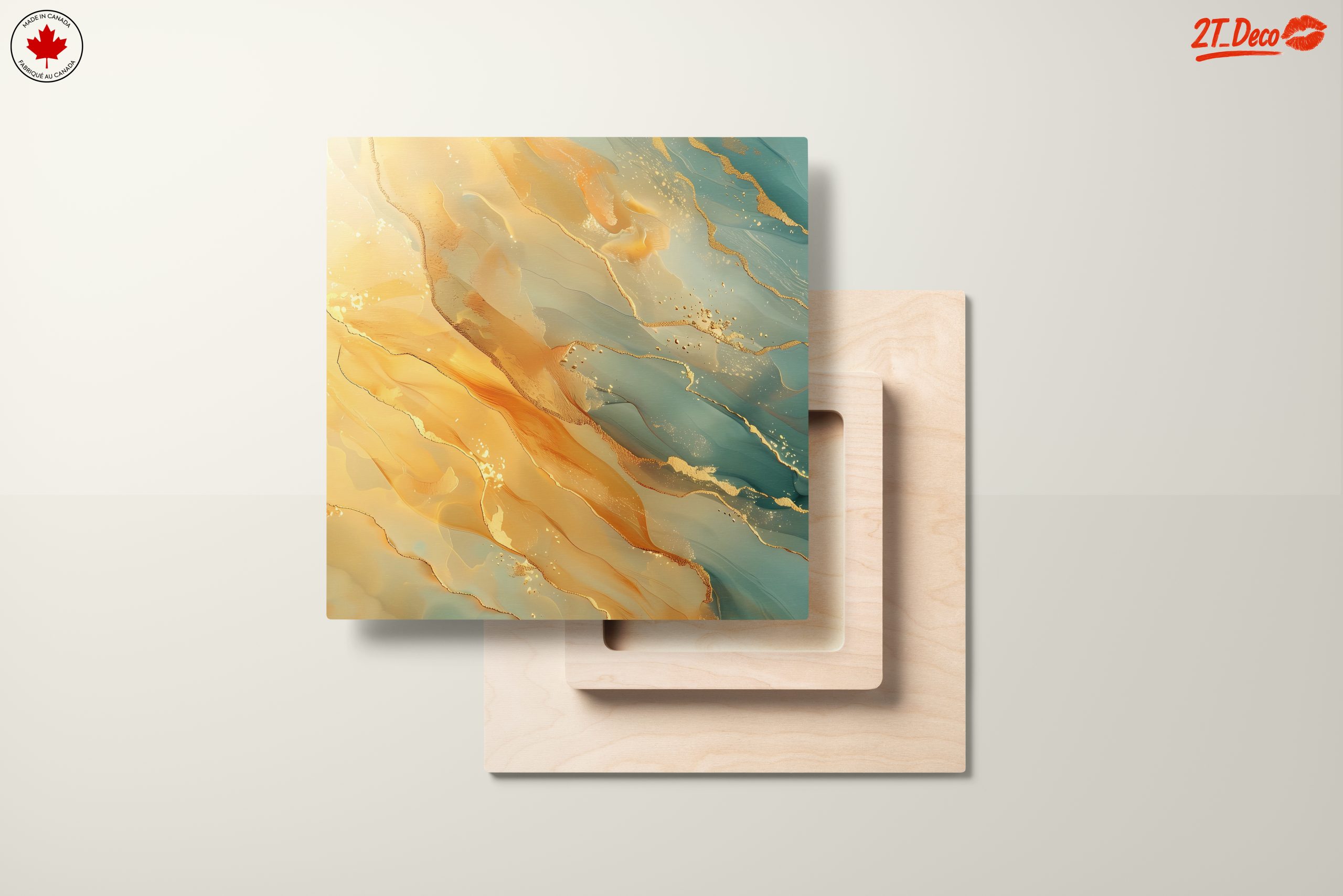 Elegant Abstract Composition in Gold and Blue - Image 11