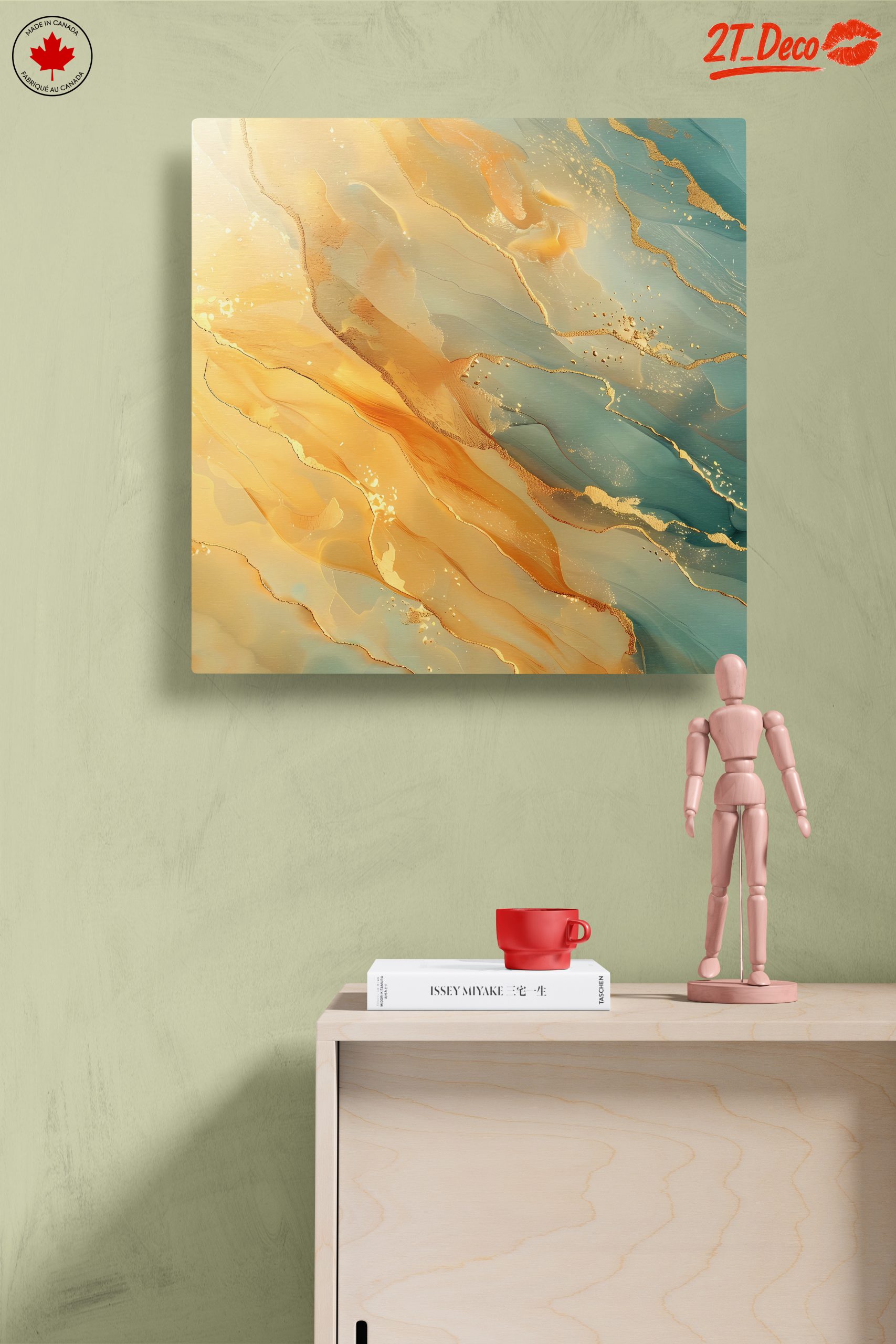 Elegant Abstract Composition in Gold and Blue - Image 14
