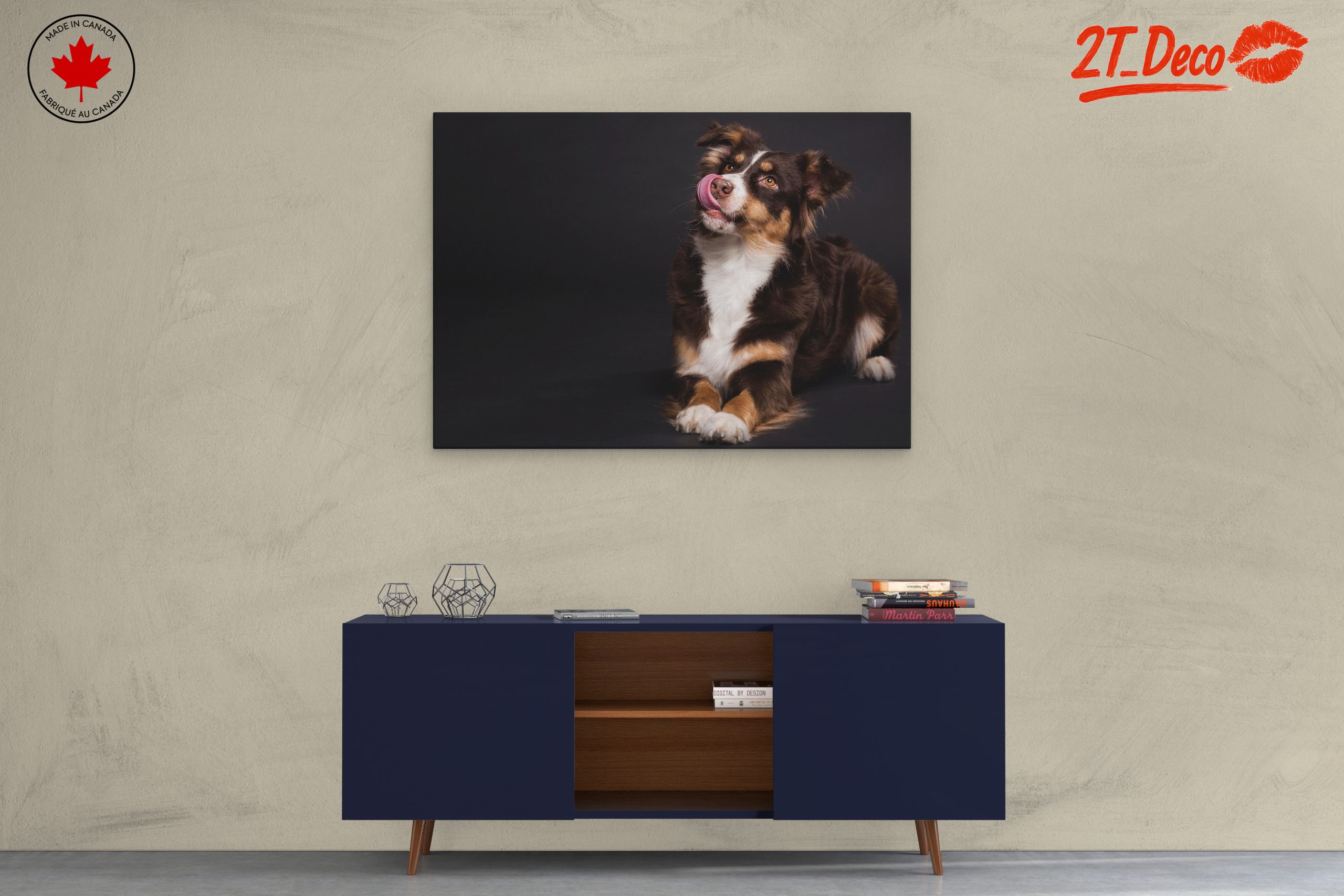 Playful Dog Portrait on Dark Background - Image 3