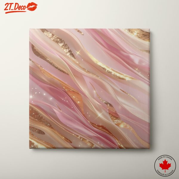 Soft Pink and Gold Abstract Art