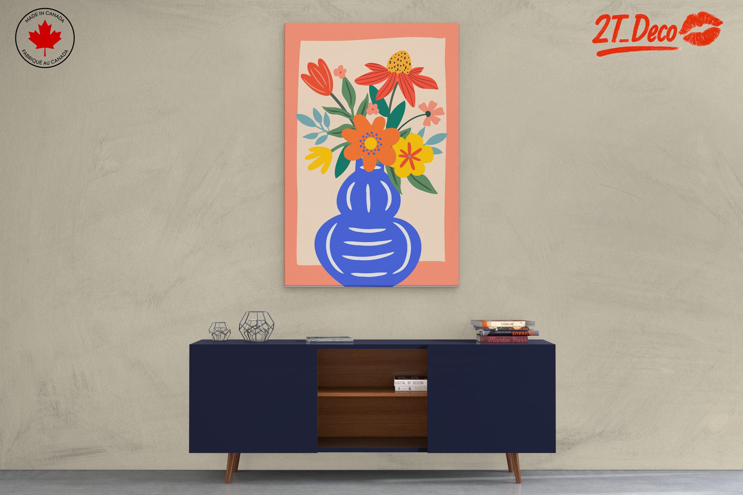 Vibrant Botanical Flower Arrangement Art - Image 3