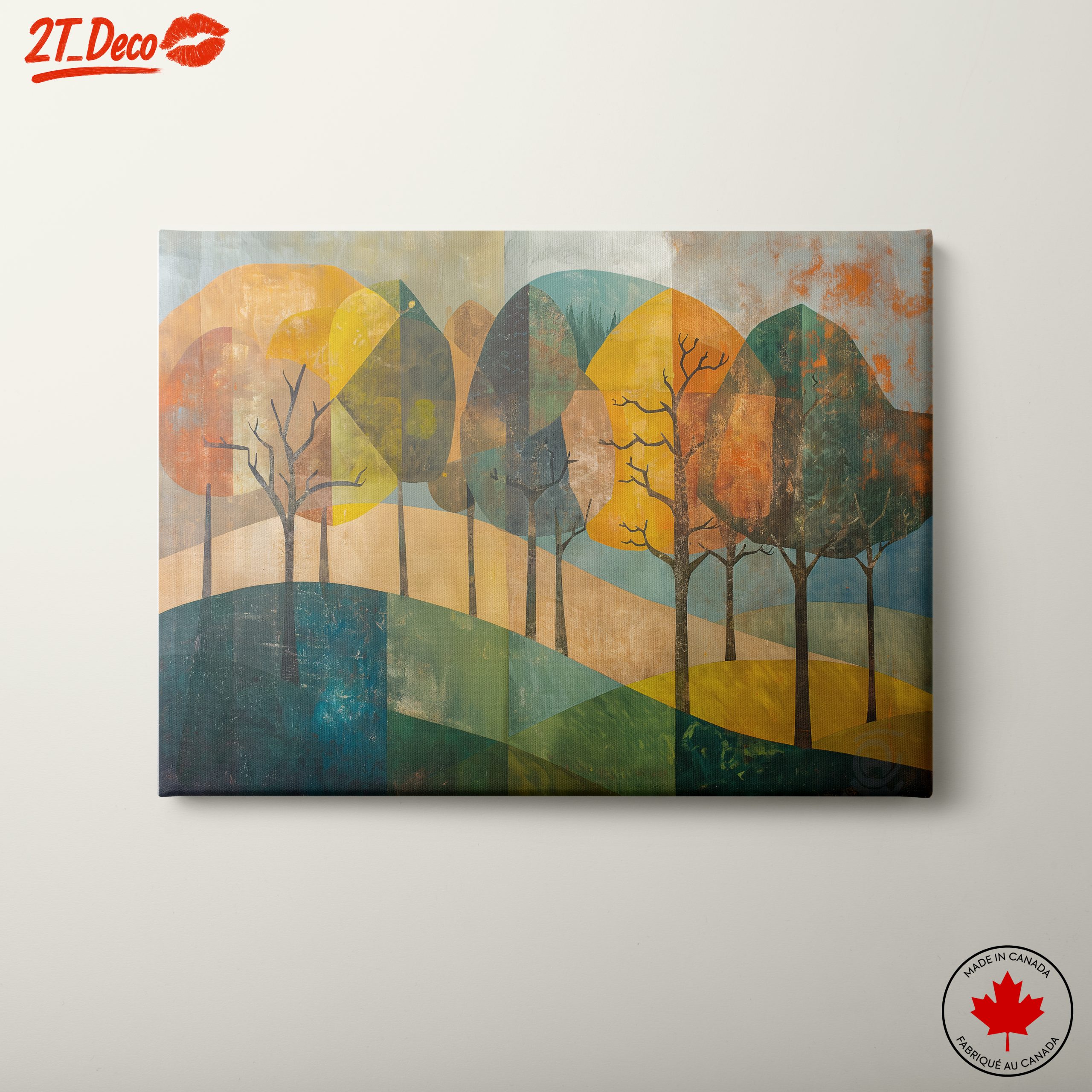 Stylized Abstract Landscape with Trees