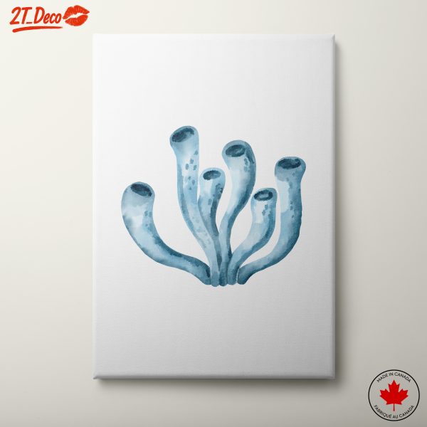 Watercolor Blue Aquatic Plant Art