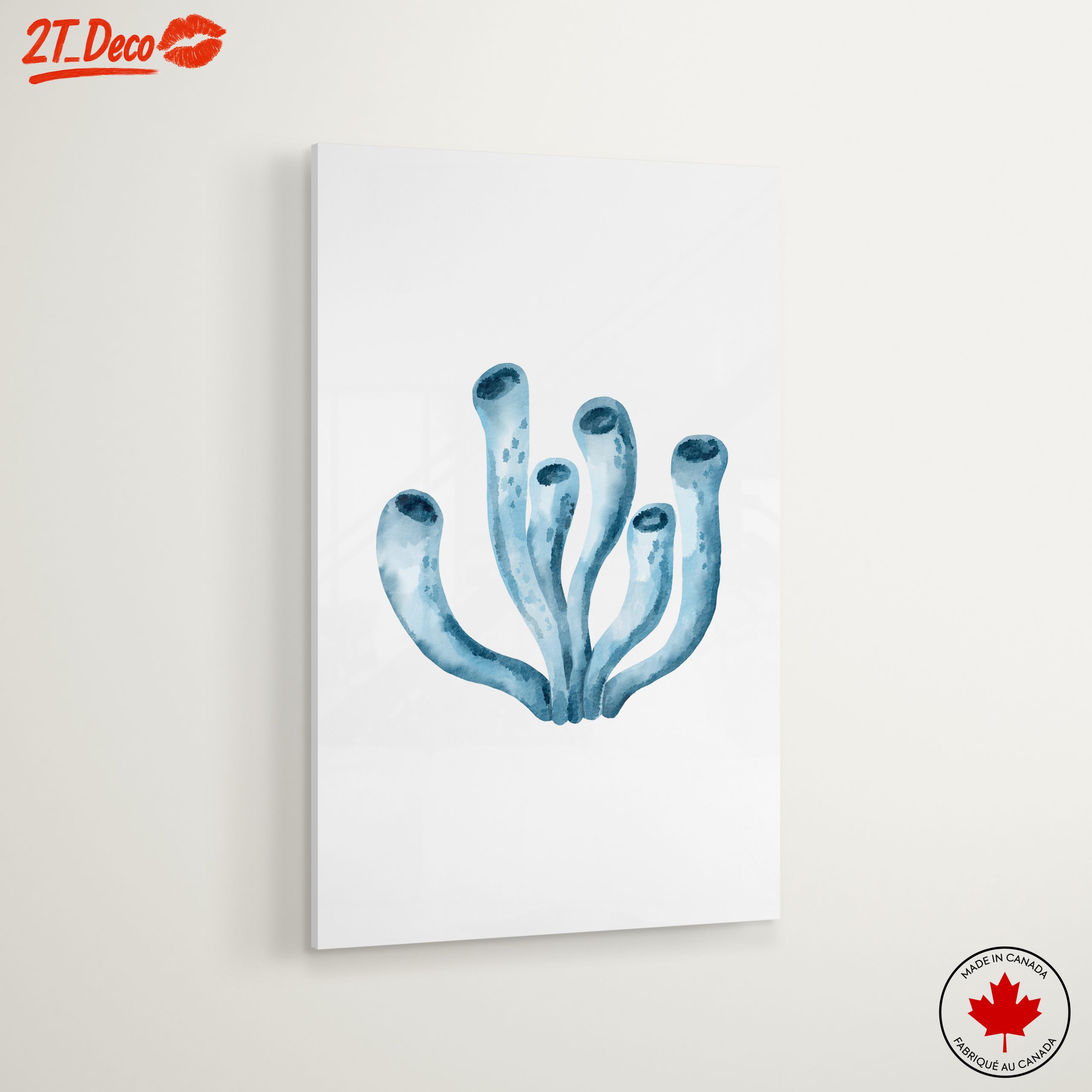 Watercolor Blue Aquatic Plant Art - Image 6
