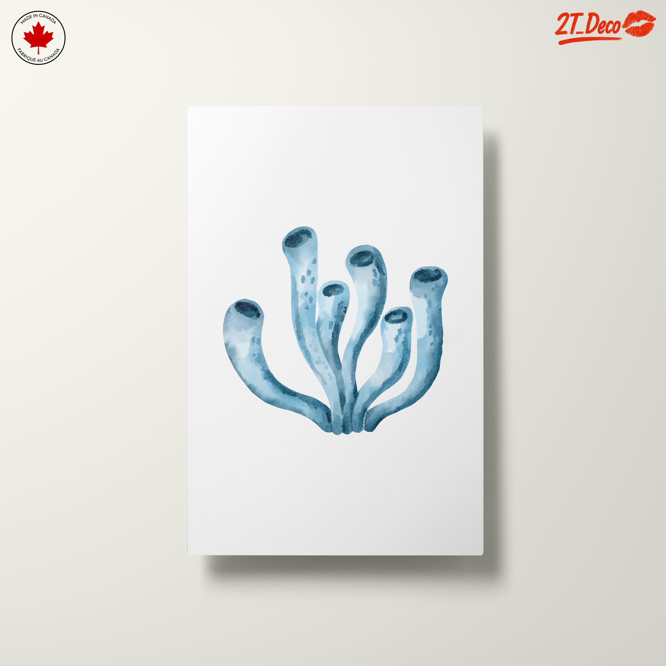 Watercolor Blue Aquatic Plant Art - Image 10