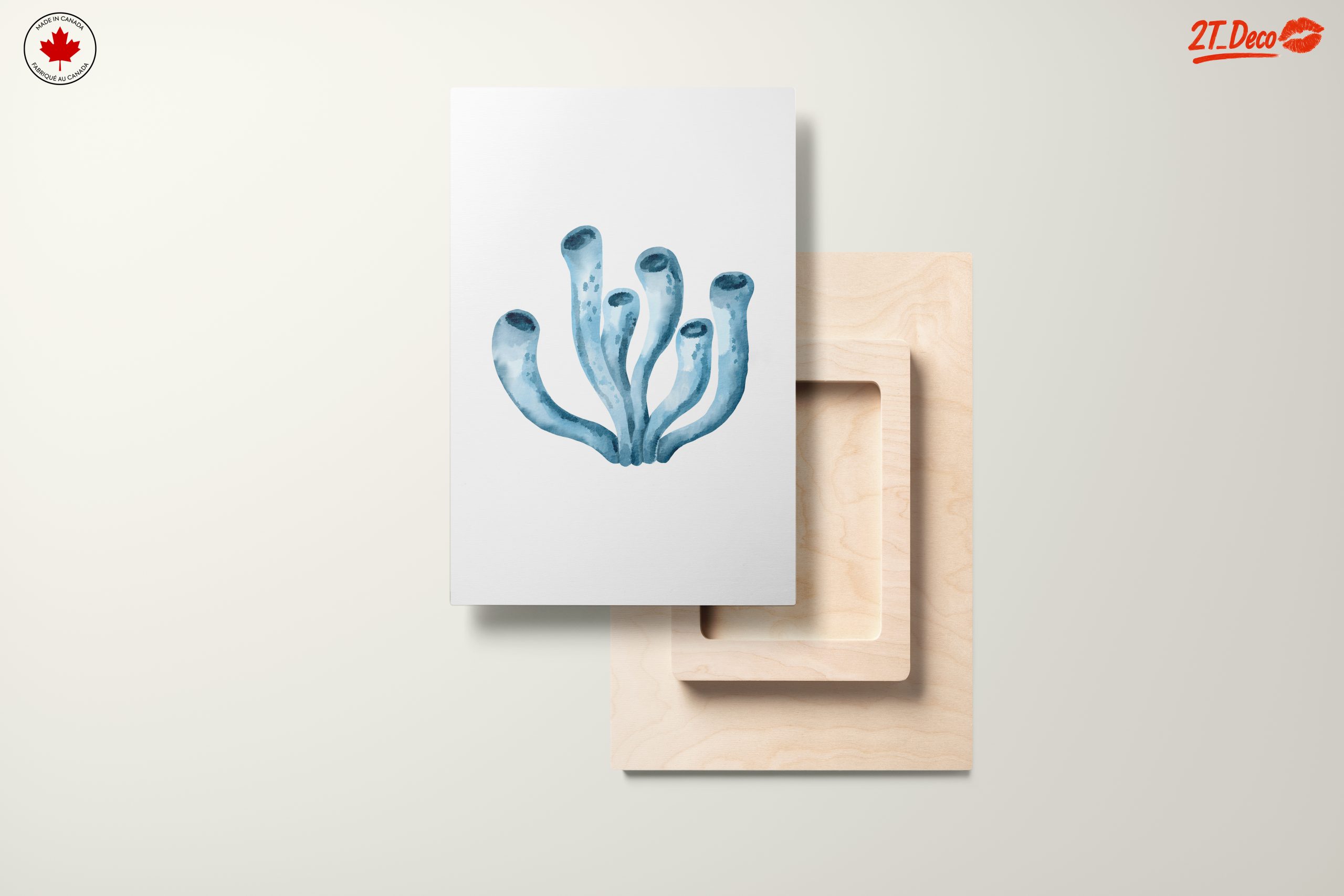 Watercolor Blue Aquatic Plant Art - Image 11