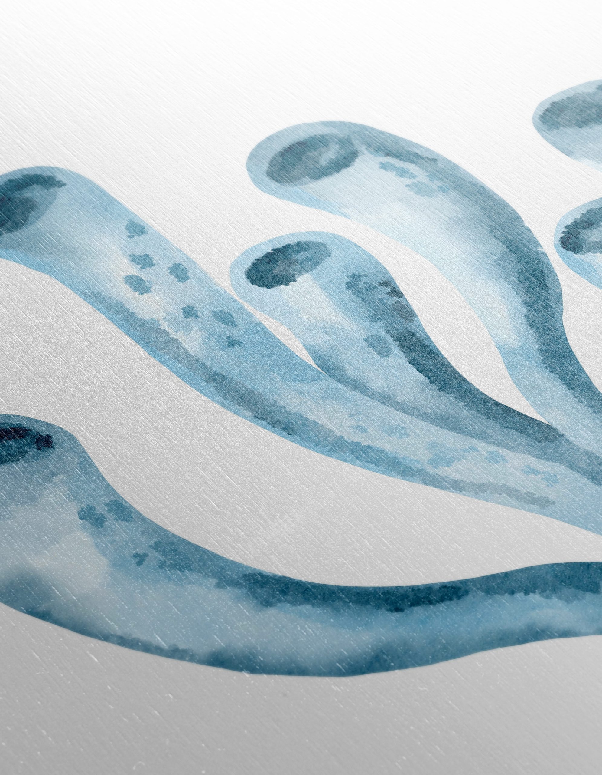 Watercolor Blue Aquatic Plant Art - Image 12