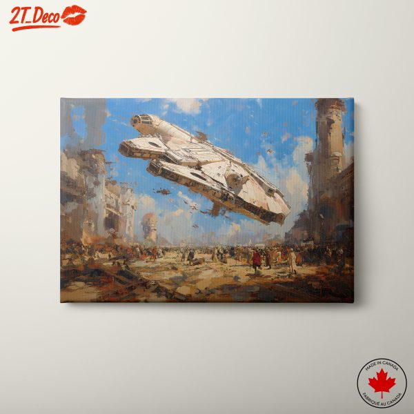 Futuristic Sci-Fi Landscape Featuring Spacecraft