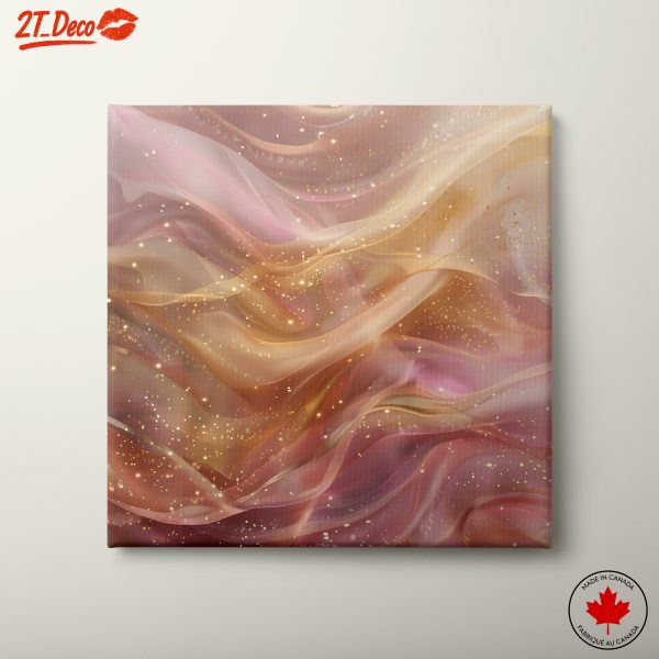 Abstract Fluid Design with Golden Sparkles