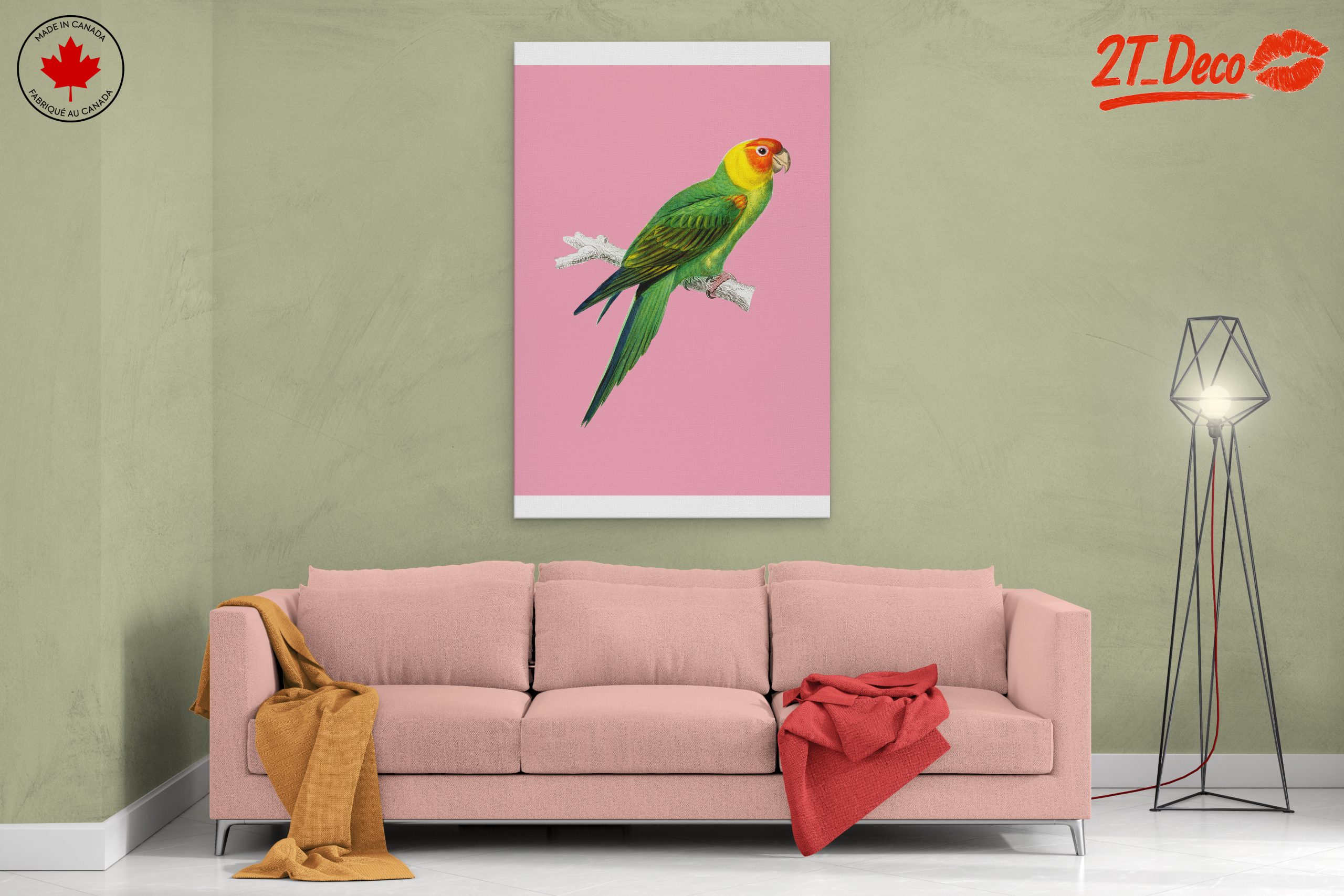 Vibrant Parrot Illustration on Pink Background - Image 2