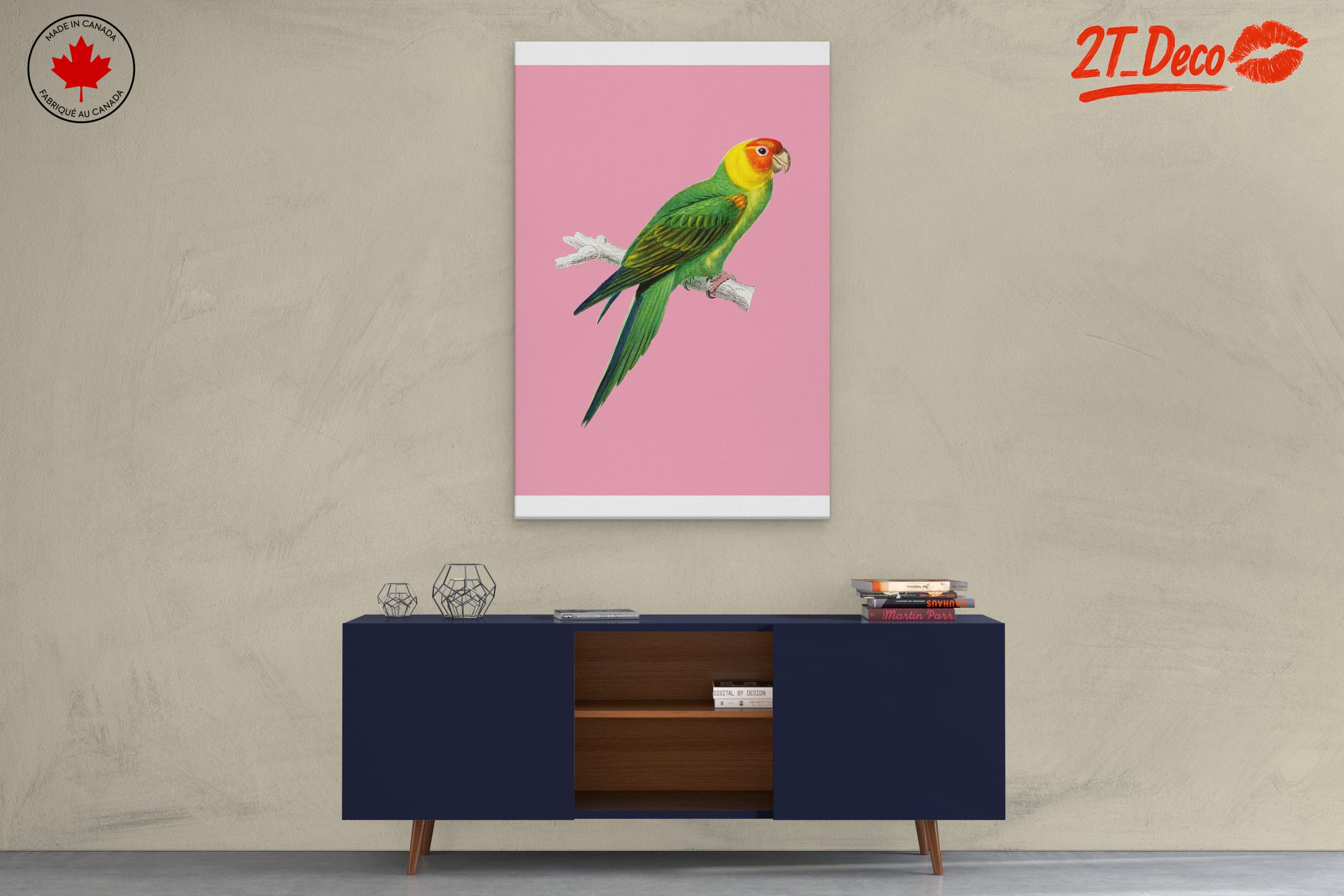 Vibrant Parrot Illustration on Pink Background - Image 3