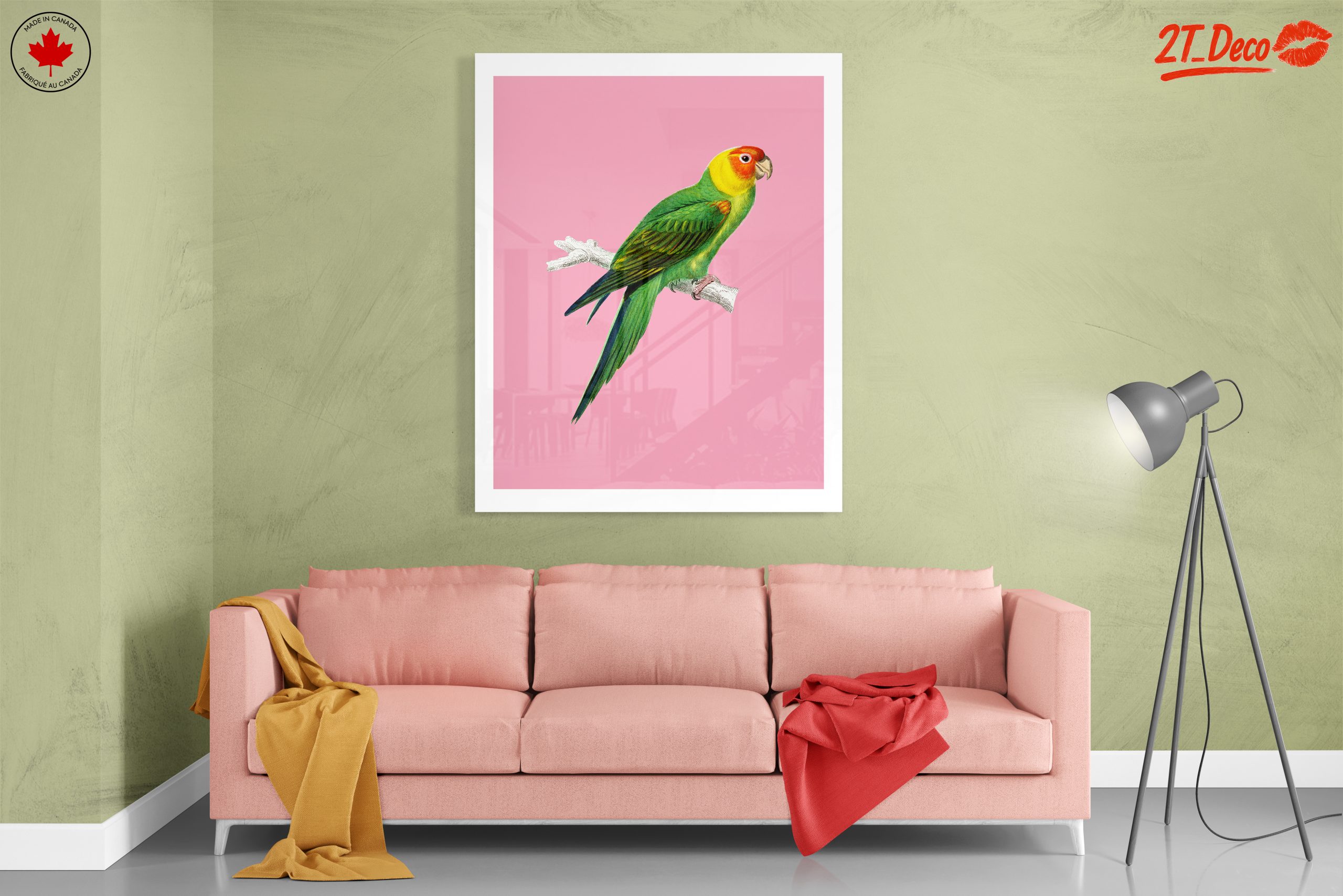 Vibrant Parrot Illustration on Pink Background - Image 7