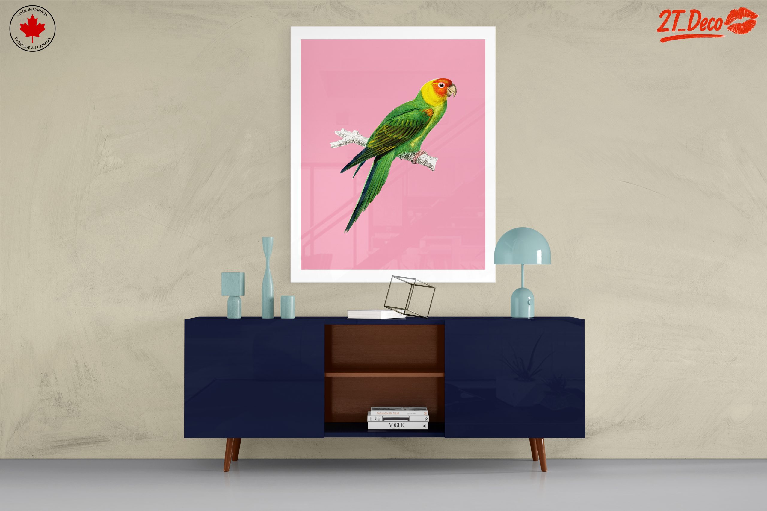 Vibrant Parrot Illustration on Pink Background - Image 8