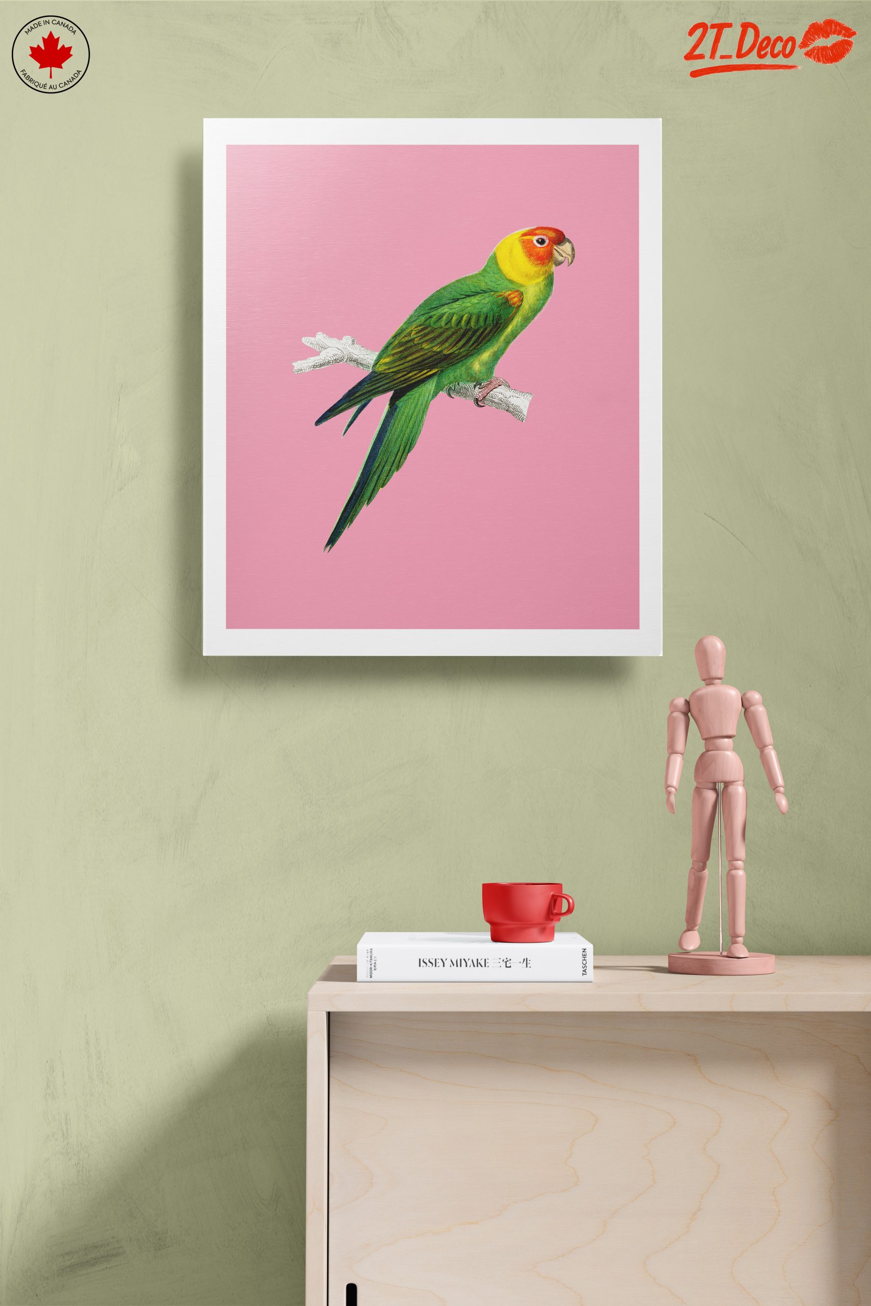 Vibrant Parrot Illustration on Pink Background - Image 14